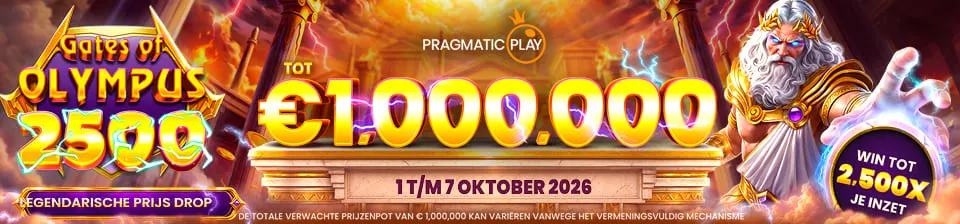 Speel Gates of Olympus 2500 bij Starcasino van 1 t.e.m. 7 oktober en ontdek de Legendary Prize Drop met maar liefst 151.000 prijzen!