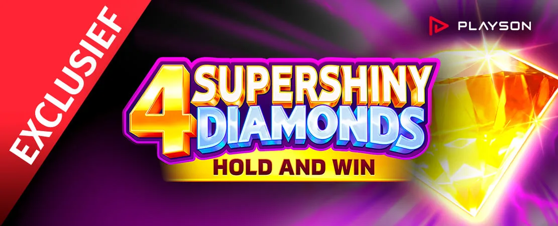 💎 4 Supershiny Diamonds van Playson – Exclusief bij Starcasino!