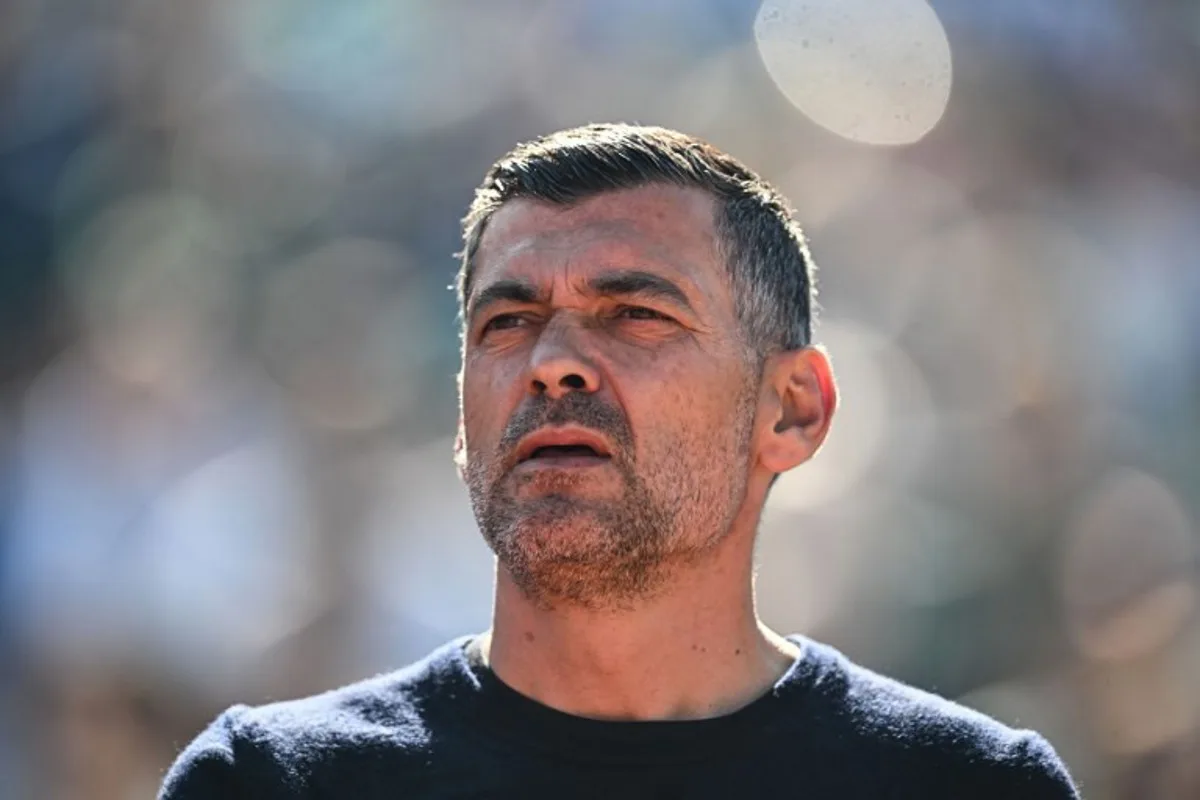 Porto's Portuguese coach Sergio Conceicao is pictured before the 'Taca de Portugal' (Portugal's Cup) final football match between Sporting CP and FC Porto at Estadio Nacional in Oeiras, outskirts of Lisbon, on May 26, 2024.  PATRICIA DE MELO MOREIRA / AFP