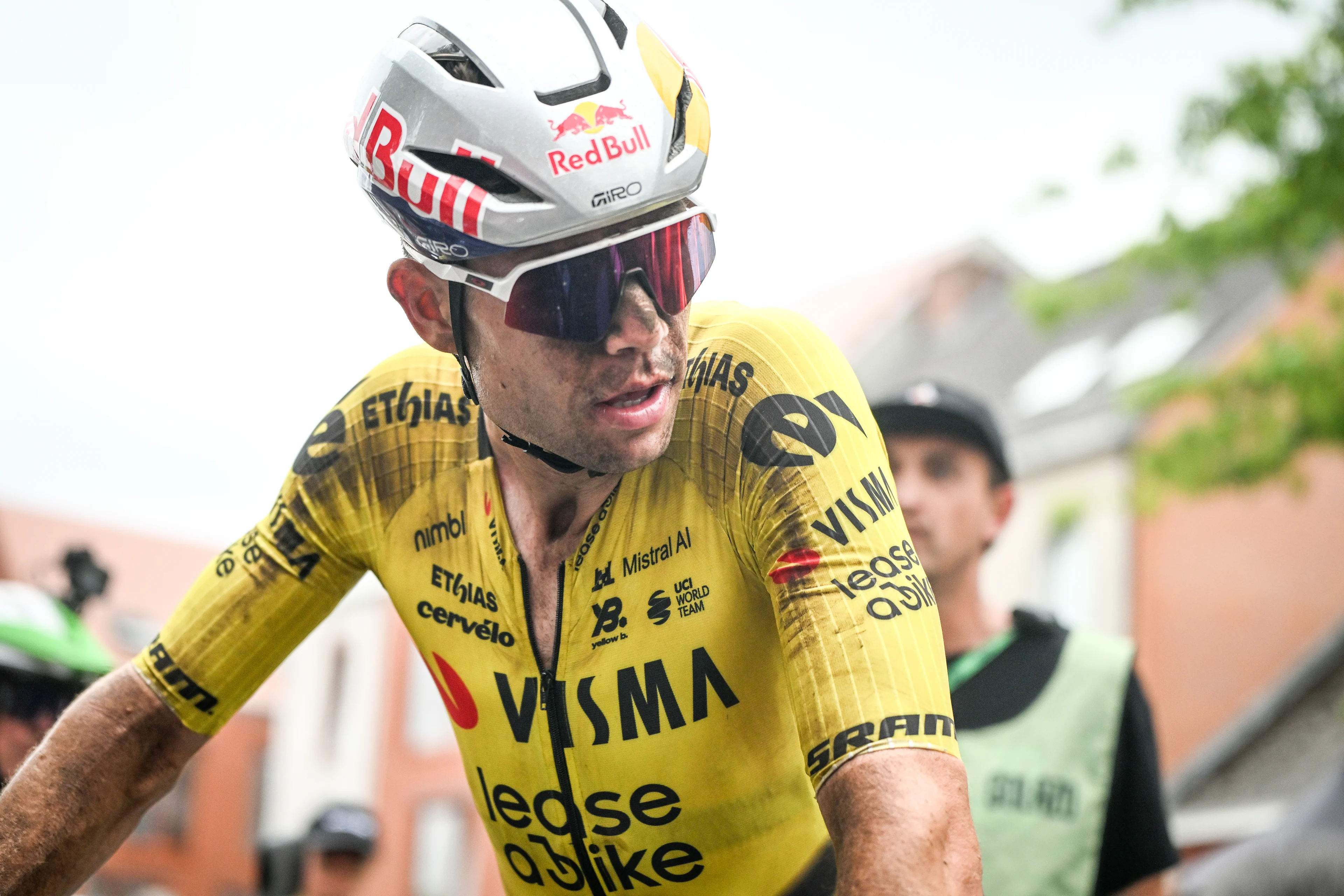 Belgian Wout van Aert pictured after the elite race at the Belgian Gravel Championships, Sunday 16 August 2026 in Grobbendonk. BELGA PHOTO ELIAS ROM