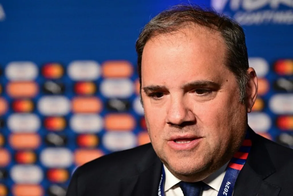 Canadian president of CONCACAF Victor Montagliani arrives for the Copa America 2024 official draw at the James L. Knight Centre in Miami, Florida, on December 7, 2023.  GIORGIO VIERA / AFP
