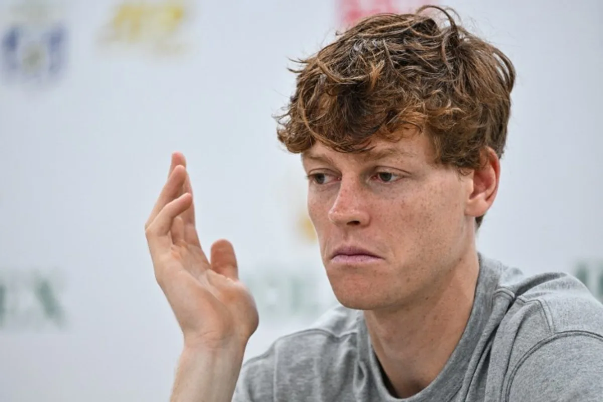 Italy's Jannik Sinner speaks during a press conference at the Shanghai Masters tennis tournament in Shanghai on October 4, 2024.  Hector RETAMAL / AFP