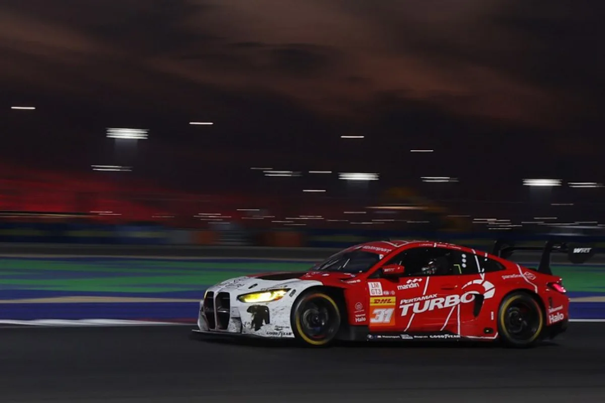 The #31 Team Wrt Bmw M4 Gt3 LMGT3 Augusto Farfus, Sean Gelael and Darren Leung takes part in the final day of racing action at the FIA World Endurance Championship 2024 at Lusail International Circuit on March 2, 2024 in Doha, Qatar.  KARIM JAAFAR / AFP