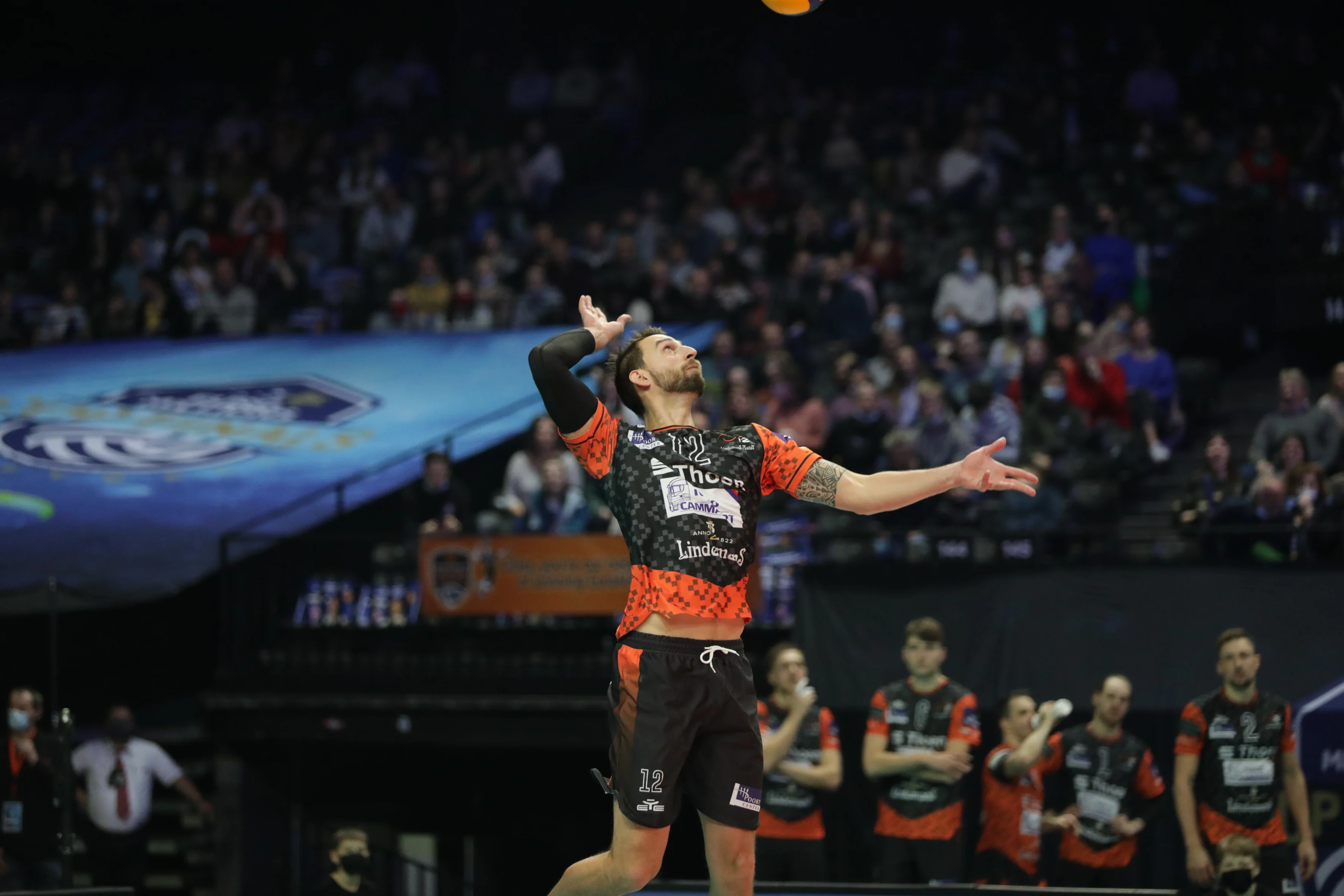 Aalst's Simon Van De Voorde pictured during the match between Caruur Volley Gent and Lindemans Aalst, the final match in the men Belgian volleyball cup competition, Sunday 27 February 2022 in Merksem, Antwerp. BELGA PHOTO MARIJN DE KEYZER