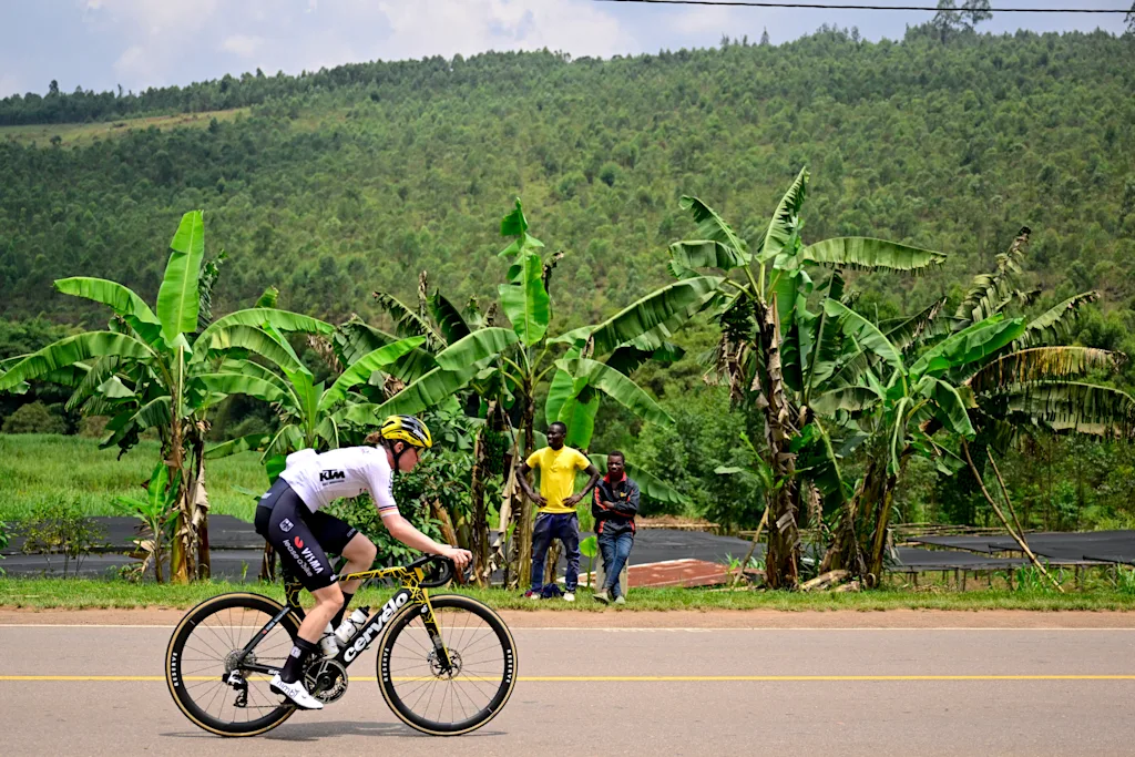 German Linda Riedmann of Team Visma-Lease a Bike pictured during a training session ahead of the cycling road World Championship, in Kigali, Rwanda, Friday 19 September 2025. The road world championships are taking place from 21 to 28 September. BELGA PHOTO DIRK WAEM