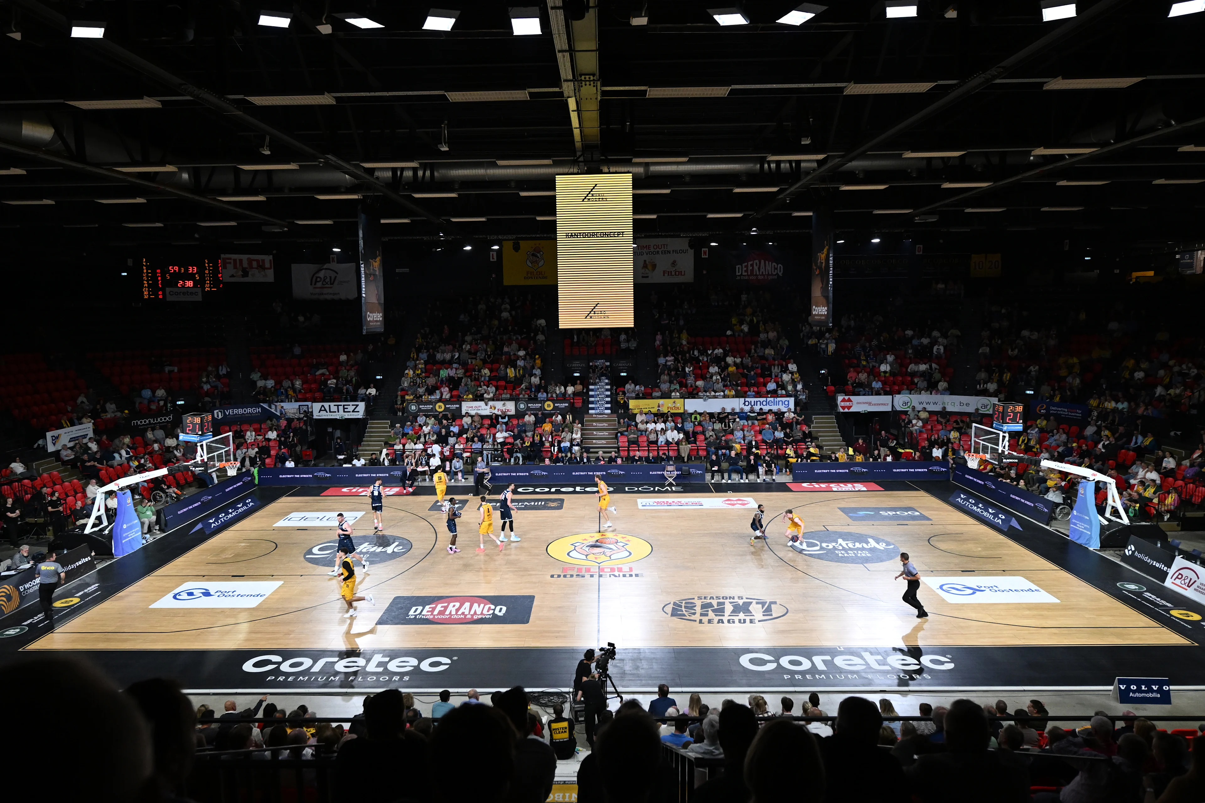The Coretec Dome is pictured during a basketball match between BC Oostende and Brussels Basketball, Saturday 09 May 2026, in Oostende, on the day 34th and last day of the 'BNXT League' Belgian/ Dutch first division basket championship. BELGA PHOTO MAARTEN STRAETEMANS