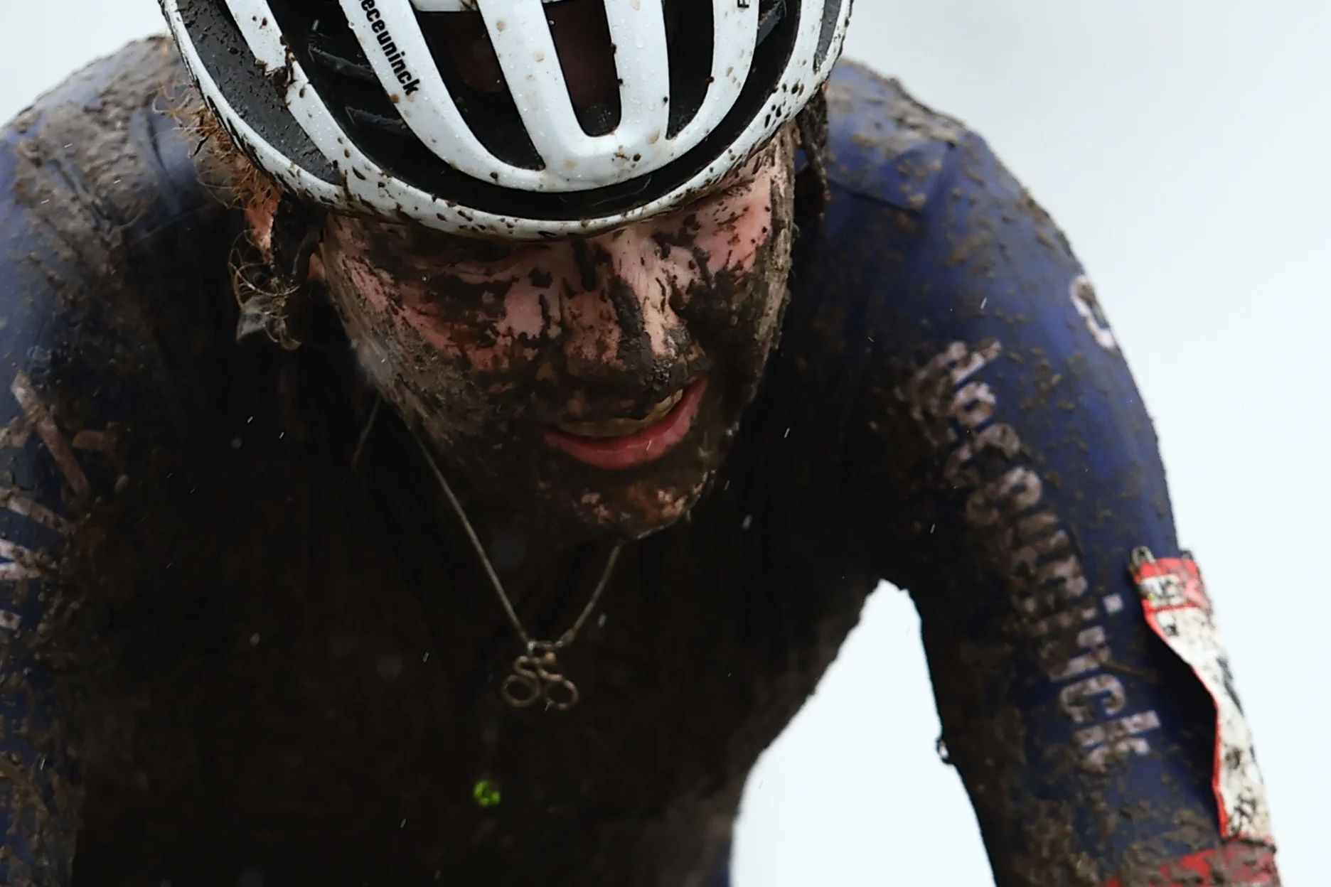 Dutch Puck Pieterse pictured in action during the women's elite race at the World Cup cyclocross cycling event in Dendermonde, Belgium, stage 9 (out of 12) of the UCI World Cup cyclocross competition, Sunday 05 January 2025. BELGA PHOTO DAVID PINTENS