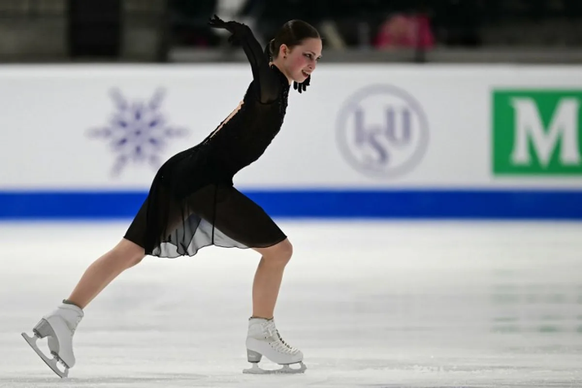 Belgium's Nina Pinzarrone competes during the Women's Short Program event of the ISU Figure Skating European Championships in Tallinn, Estonia on January 29, 2025.  Daniel MIHAILESCU / AFP