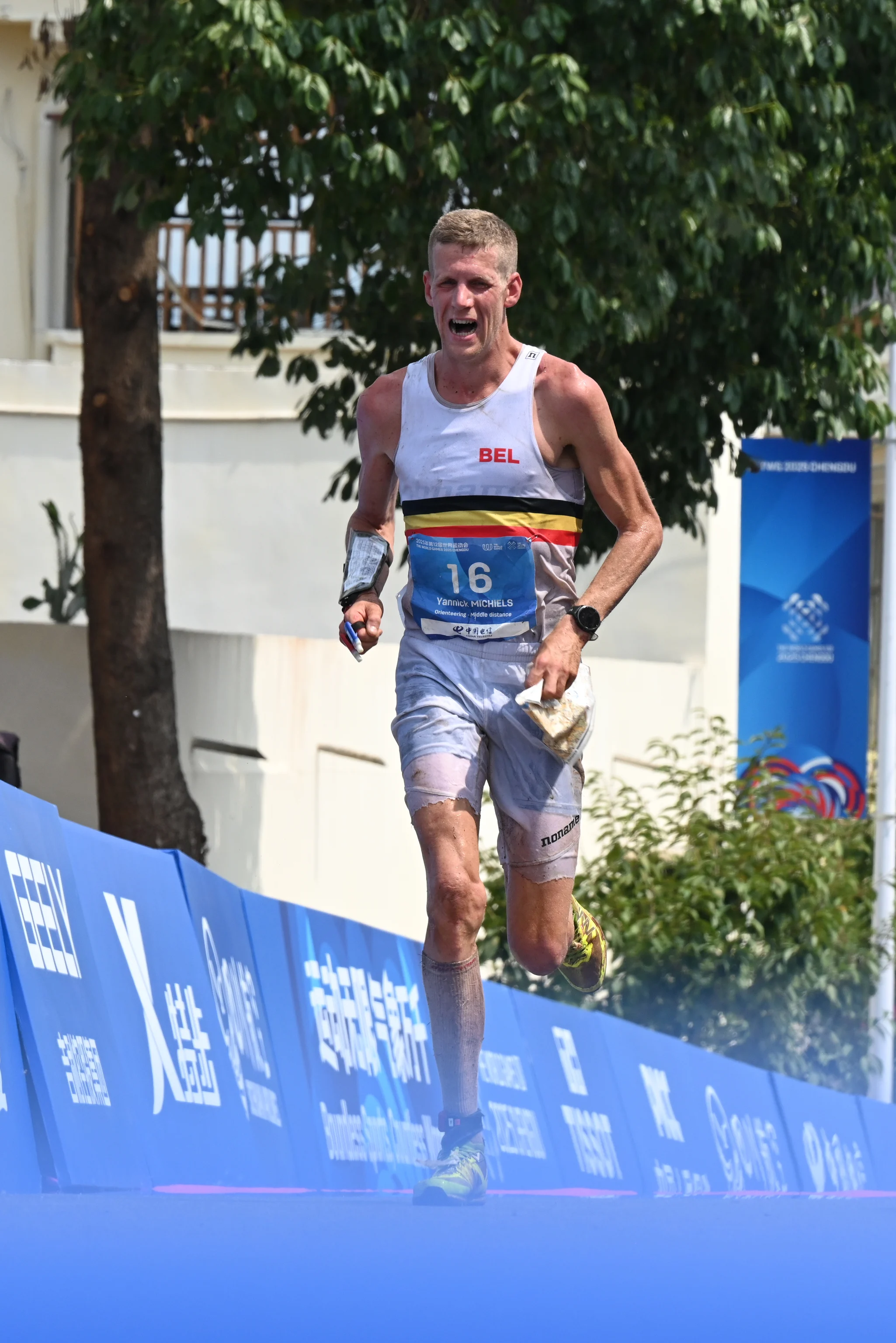 ATTENTION EDITORS - HANDOUT PICTURE - EDITORIAL USE ONLY - MANDATORY CREDIT BOIC _ COIB - Belgian Yannick Michiels pictured in action during the final of the men foot orienteering competition of the World Games 2025, in Chenghdou, China, on Friday 08 August 2025. This year, the World Games take place from 07 to 17 augustus. BELGA PHOTO HANDOUT - BOIC-COIB - ANGIE BLAND