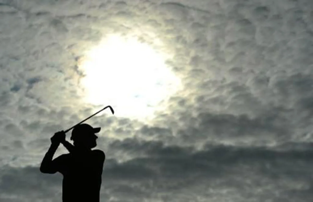 England's Chris Wood tees off on the second during the first round of the PGA Championship at Wentworth Golf Club in Surrey, southwest of London, on May 21, 2015.  AFP PHOTO / GLYN KIRK