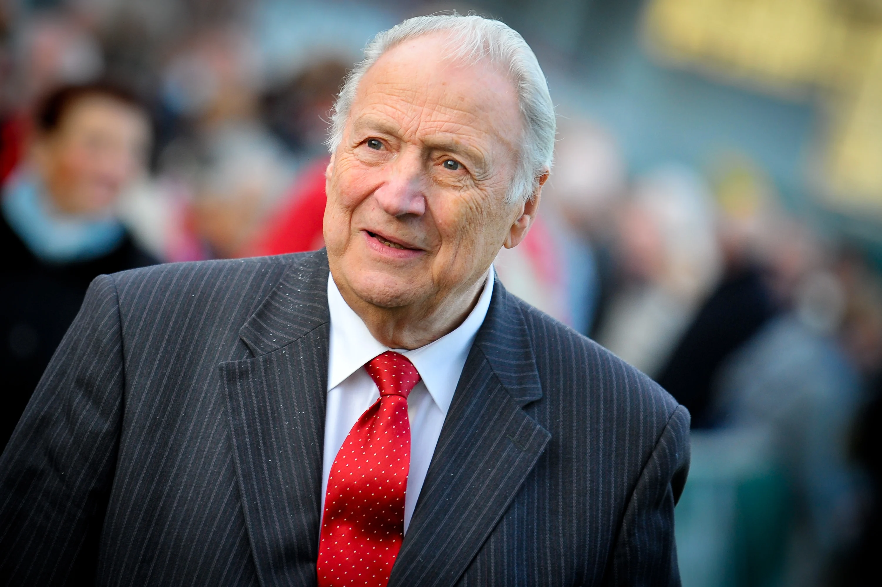 20121120 - DEURNE, BELGIUM: Former chairman of Antwerp Eddy Wauters pictured during the funeral ceremony of former FC Antwerp soccer player Vic Mees, Tuesday 20 November 2012, at the Bosuil stadium in Deurne, Antwerp. 85-year old Mees died on 11 November 2012. BELGA PHOTO LUC CLAESSEN