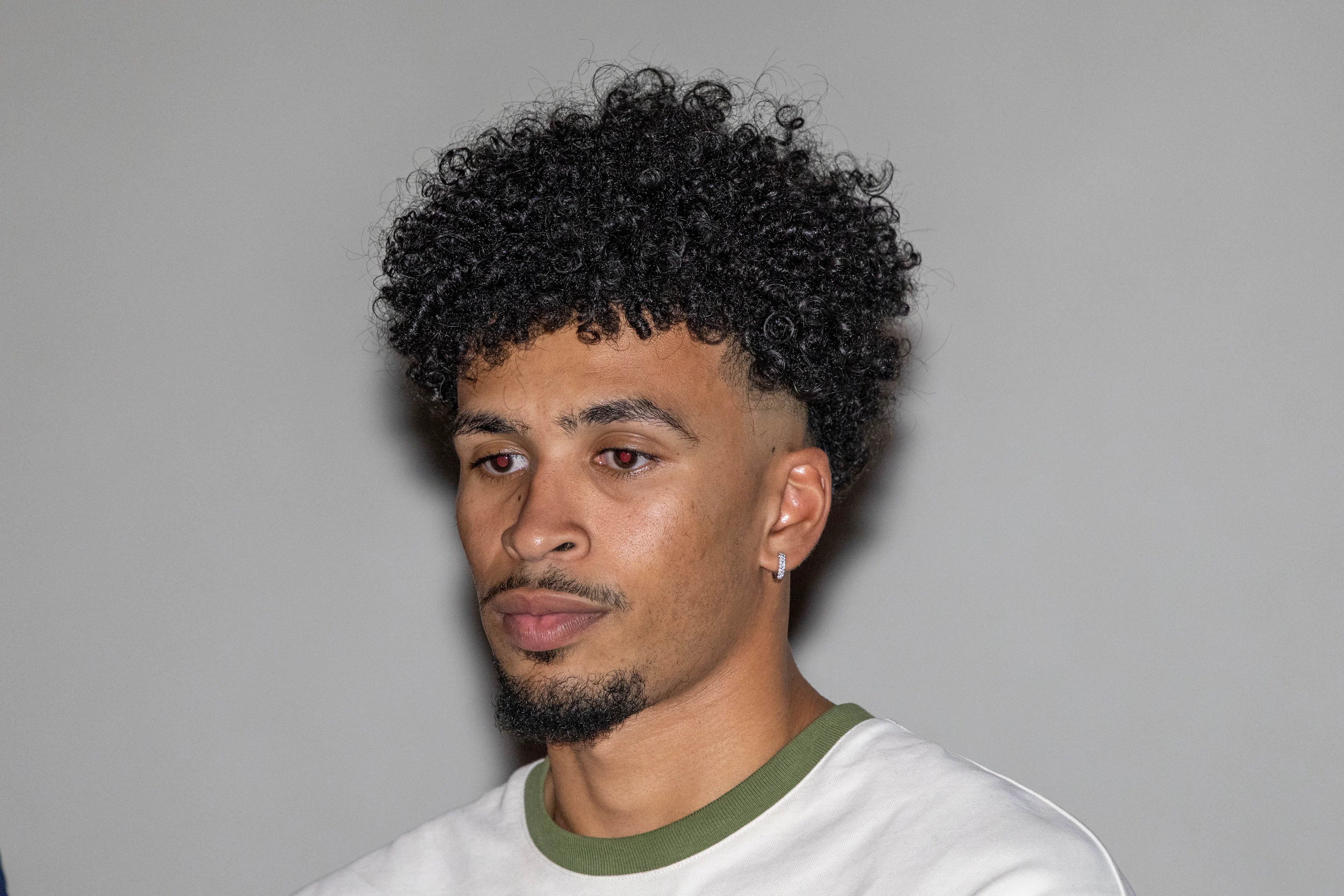 Belgian NBA-player Toumani Camara pictured during a press vision and avant-premiere of the documentary 'The Belgian Dream', at Kinepolis cinema complex in Brussels, Monday 29 July 2024. BELGA PHOTO NICOLAS MAETERLINCK