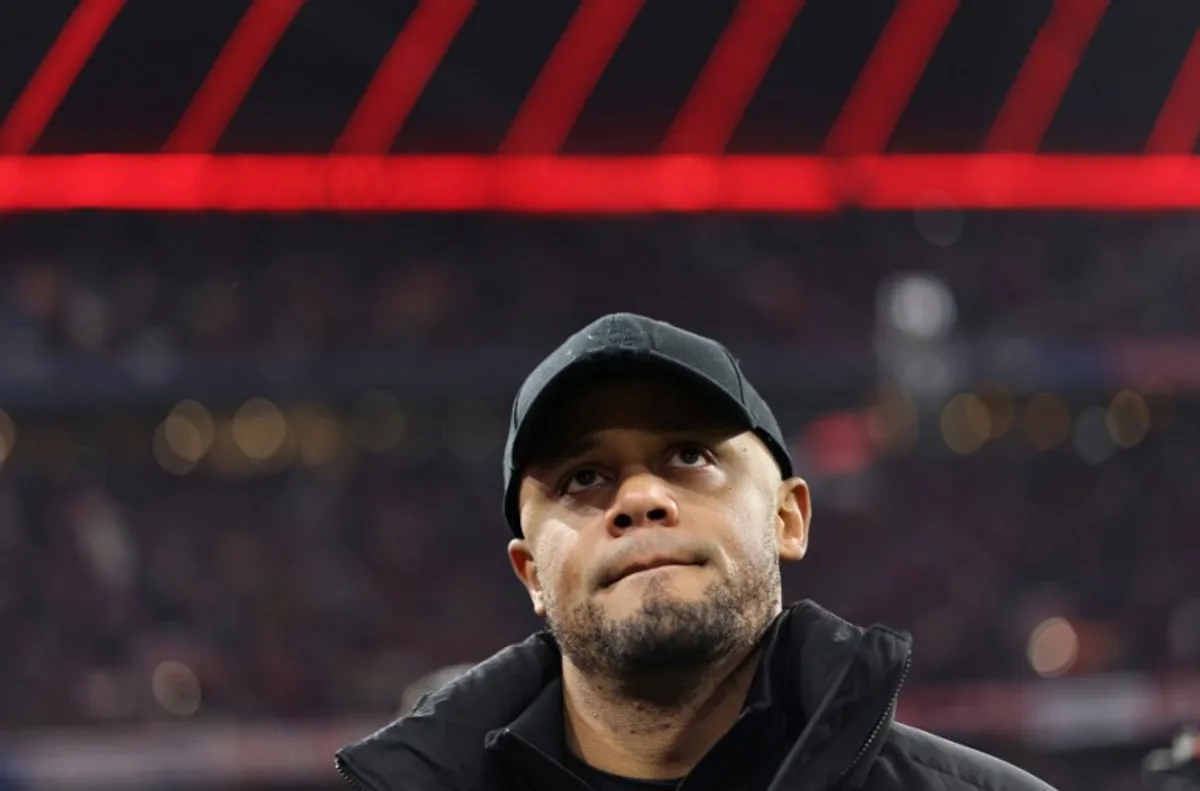 Bayern Munich's Belgian head coach Vincent Kompany looks on during the German first division Bundesliga football match between FC Bayern Munich and RB Leipzig in Munich, southern Germany, on December 20, 2024.  Alexandra BEIER / AFP