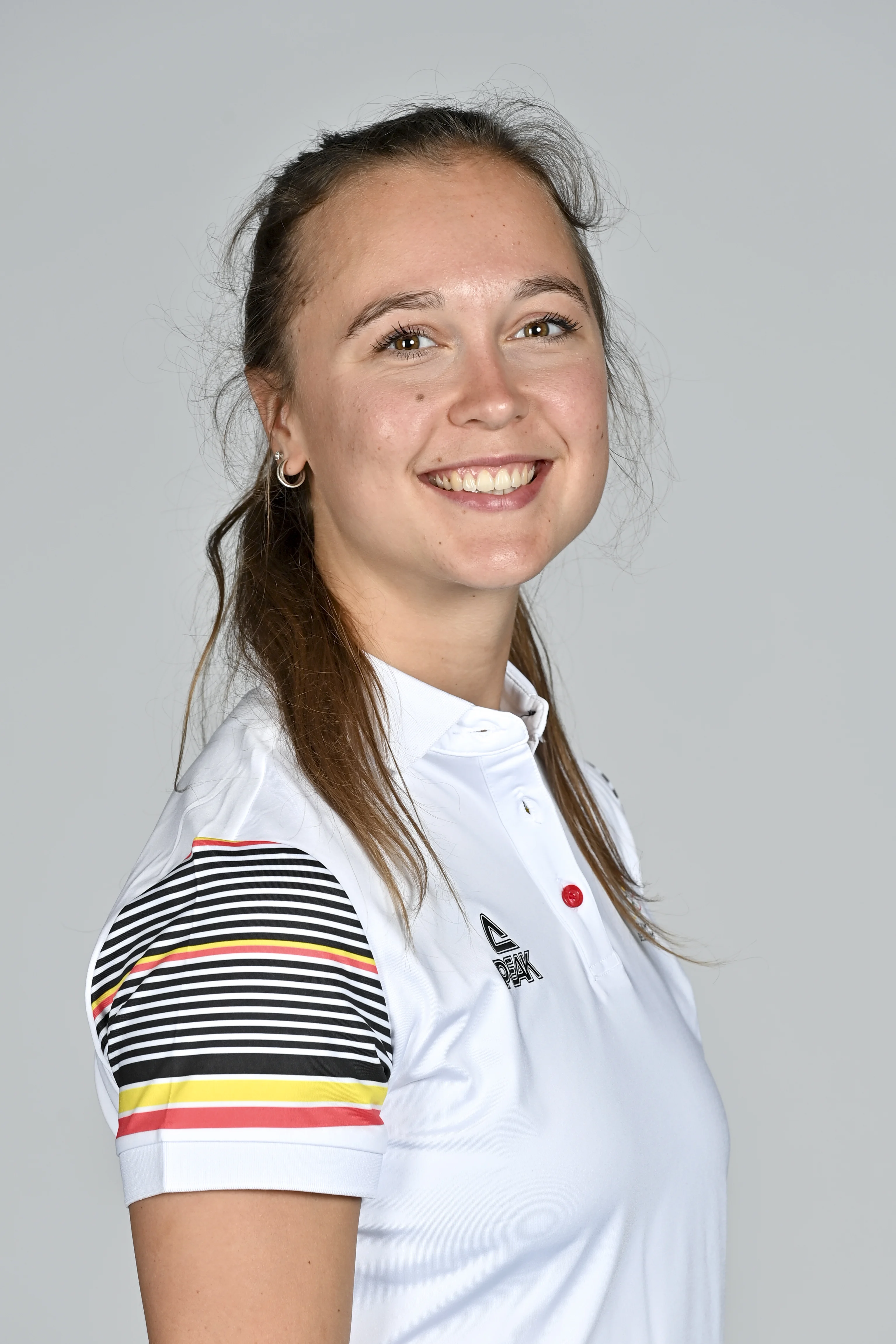 Tinne Gilis poses for the photographer at a photoshoot for the Belgian Olympic Committee BOIC - COIB ahead of the The World Games 2022 sports event, Monday 20 June 2022 in Deurne, Antwerp. BELGA PHOTO DIRK WAEM