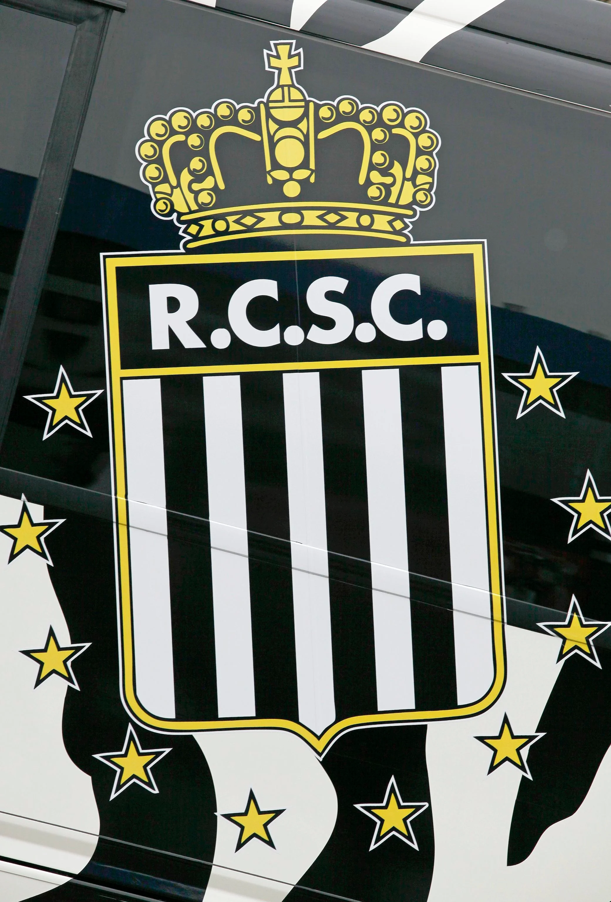 20101122 - CHARLEROI, BELGIUM: Illustration shows the logo at stade du Pays de Charleroi stadium of Belgian first league soccer team Sporting de Charleroi, Monday 22 November 2010 in Charleroi.  BELGA PHOTO BRUNO FAHY