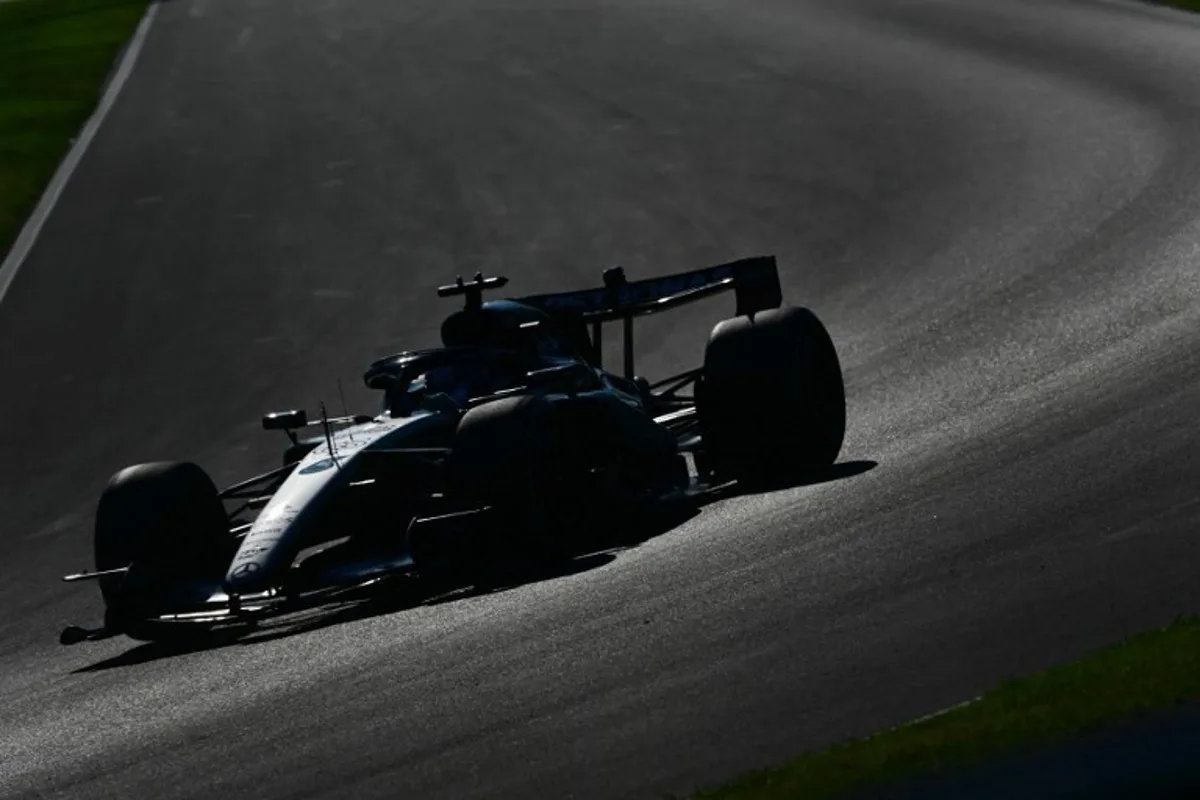 Mercedes' British driver George Russell drives during the second practice session of the Italian Formula One Grand Prix at the Autodromo Nazionale Monza circuit in Monza, northern Italy on September 4, 2026.  Marco BERTORELLO / AFP