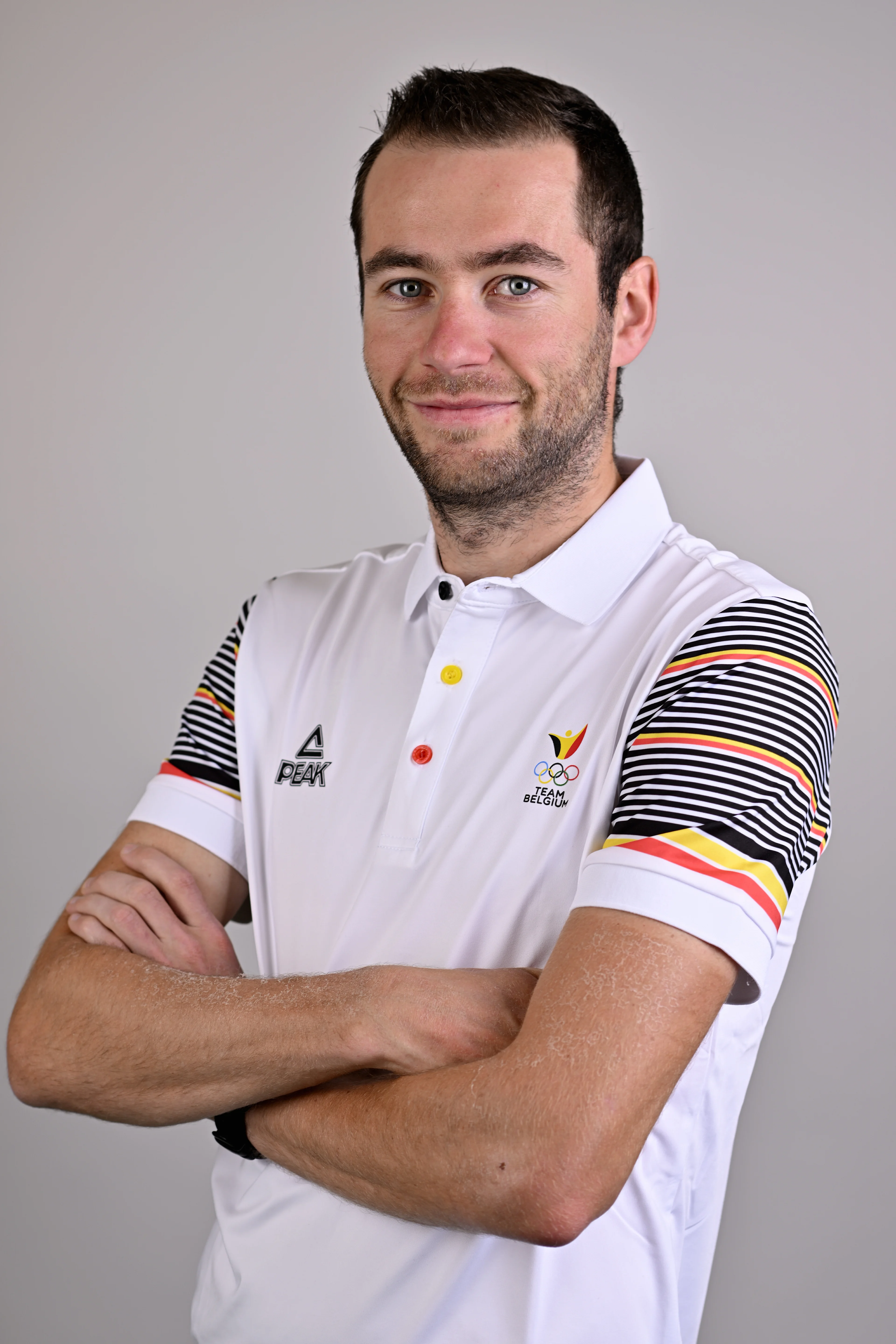 Angelo Vandecasteele poses for the photographer at a photoshoot for the Belgian Olympic Committee BOIC - COIB ahead of the The World Games 2022 sports event, Wednesday 27 April 2022 in Brussels. BELGA PHOTO ERIC LALMAND