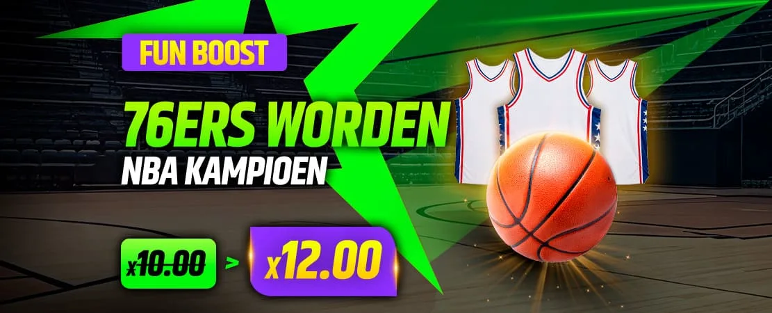 Fun Boost: 76ers worden NBA kampioen? Krijg 12x je inzet!