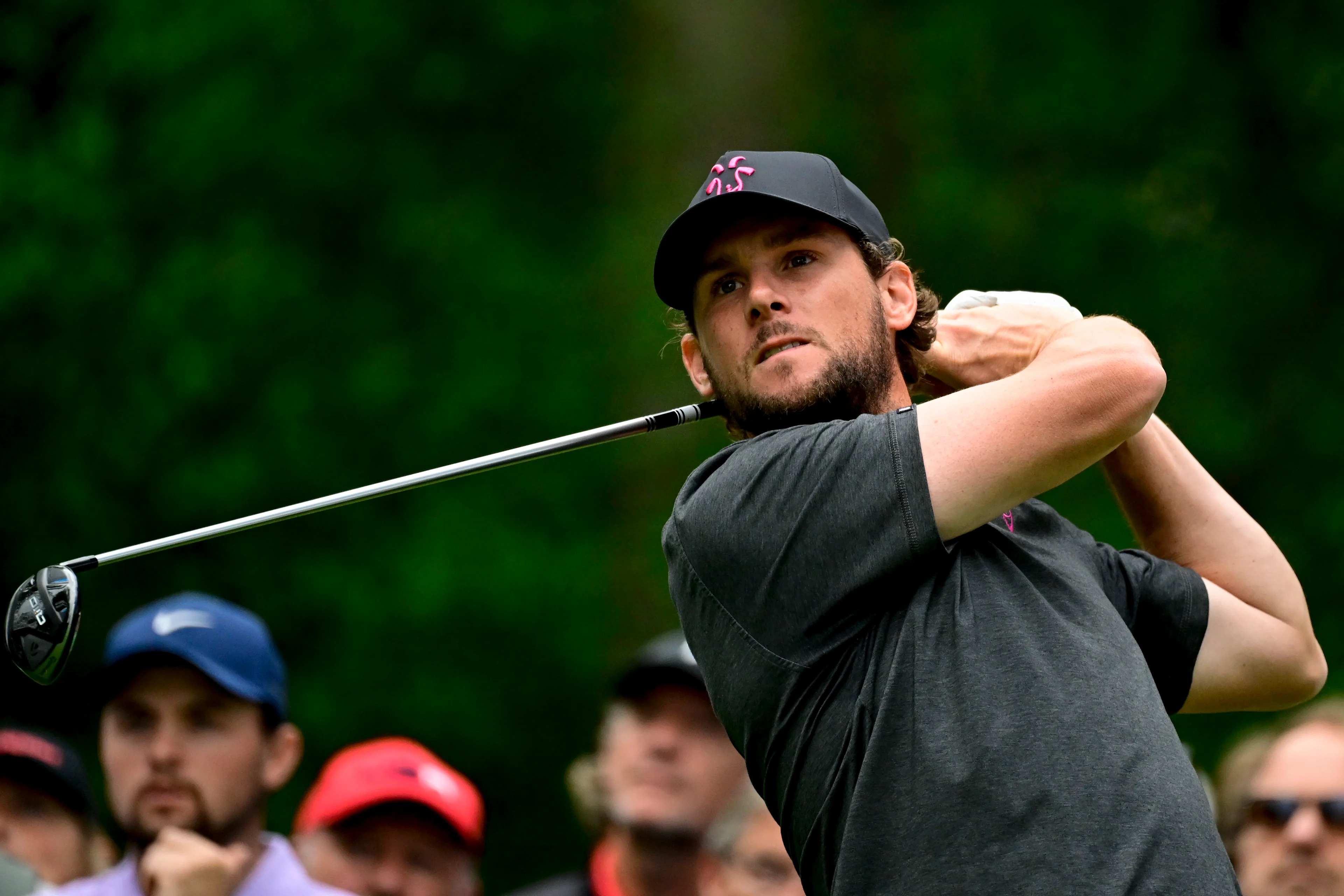 Belgian Thomas Pieters pictured in action during the first round (1/4) at the 2024 Soudal Open DP World Tour golf tournament, in Schilde, Thursday 23 May 2024. The 2024 Soudal Open takes place from 23 to 26 May at the Rinkven Golf Club in Schilde. BELGA PHOTO DIRK WAEM