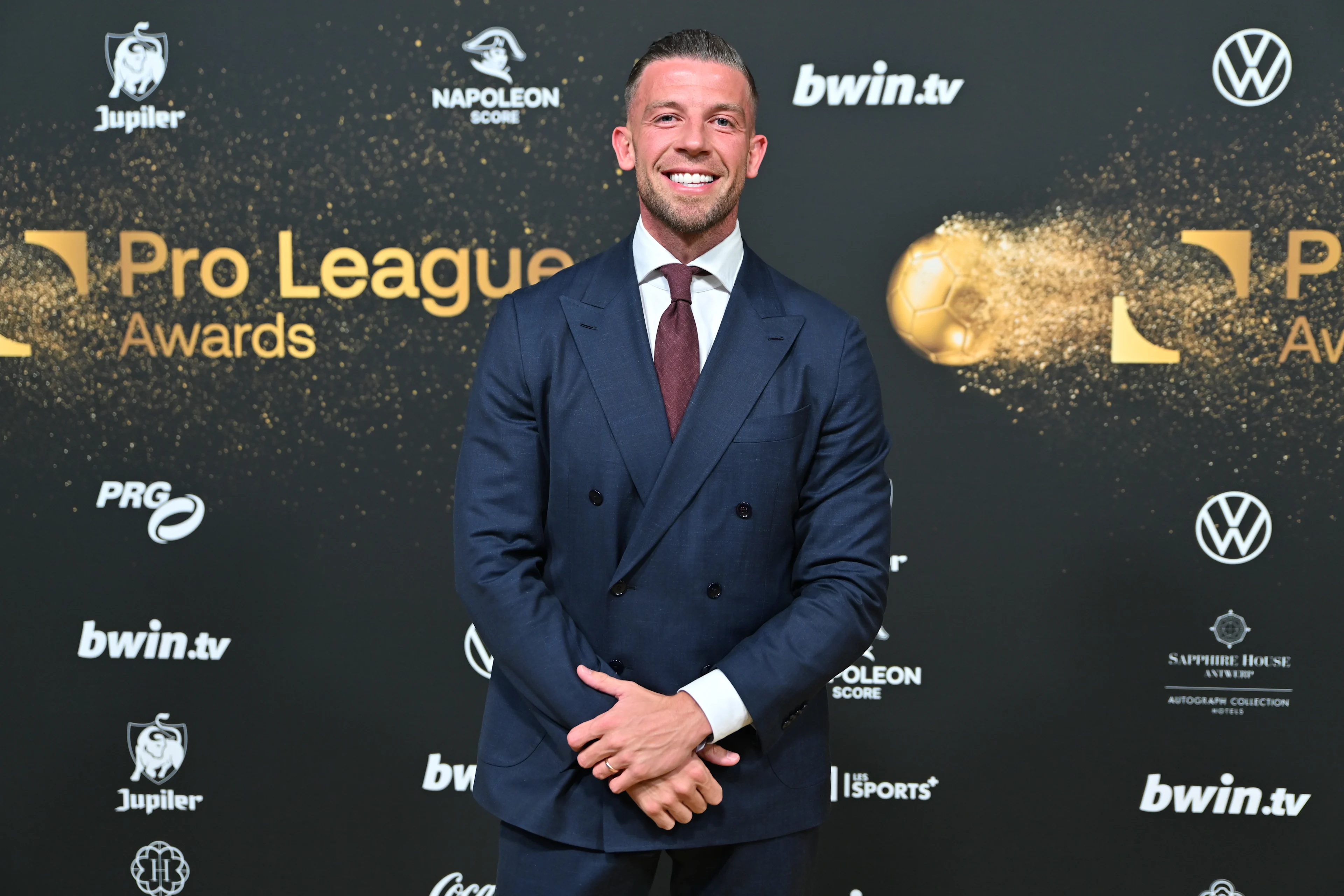Toby Alderweireld pictured on the Golden Carpet at the arrival for the Pro League Awards 2026, for the best players in the 1st and 2nd divisions of the 2025-2026 Belgian soccer championships, on Monday 25 May 2026, in Antwerp. BELGA PHOTO EMILE WINDAL
