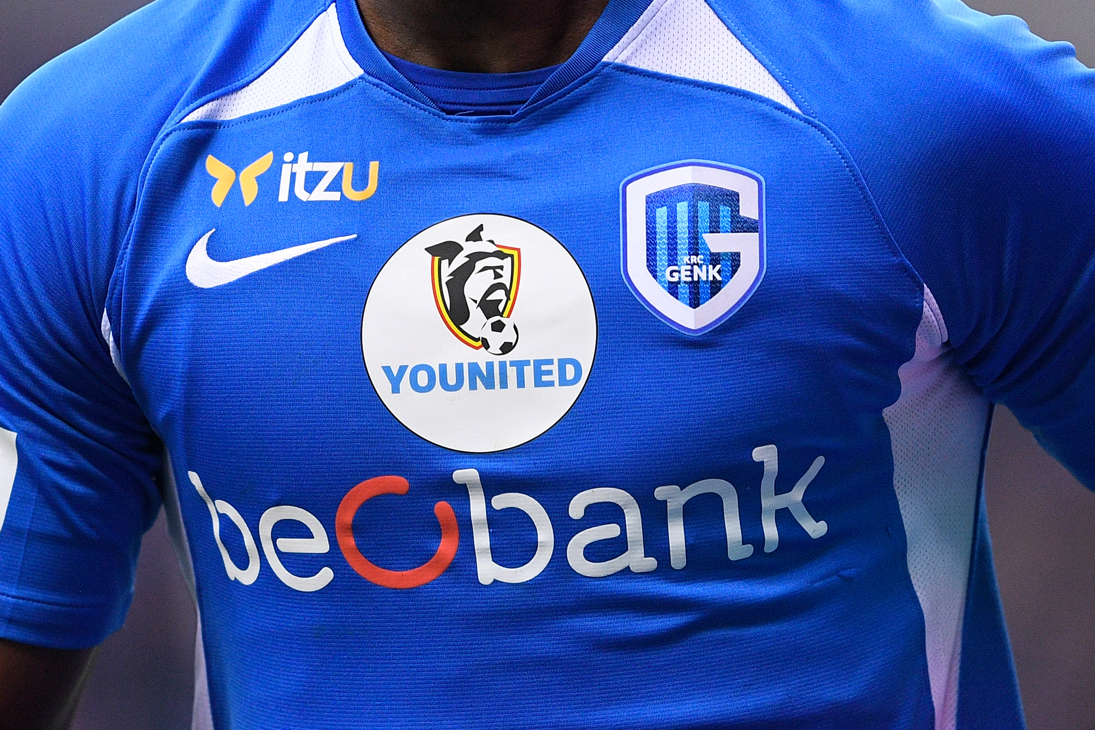 Illustration picture shows the Younited logo during a soccer match between KRC Genk and KAS Eupen, Thursday 26 December 2019 in Genk, on day 21 of the 'Jupiler Pro League' Belgian soccer championship season 2019-2020. BELGA PHOTO YORICK JANSENS