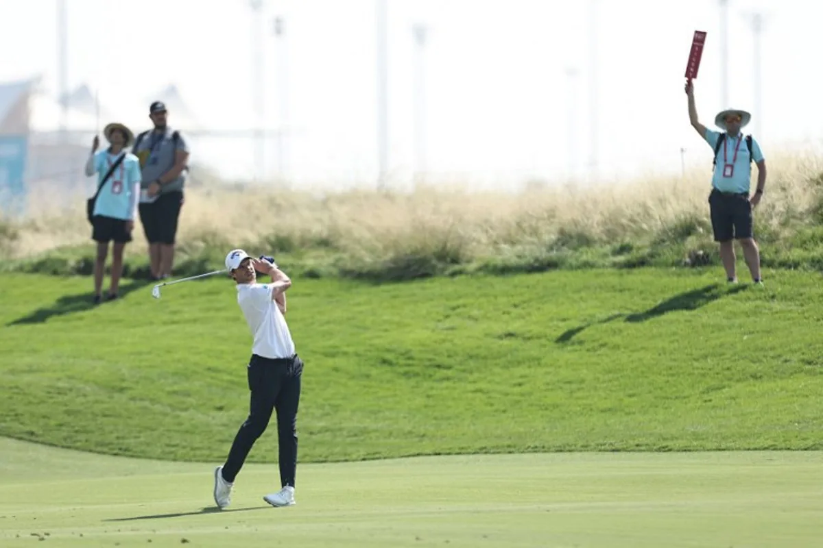 Belgium's Thomas Detry plays a shot on the 2nd hole during the final round of the DP World Tour Championship golf tournament in Abu Dhabi on November 10, 2024.  FADEL SENNA / AFP