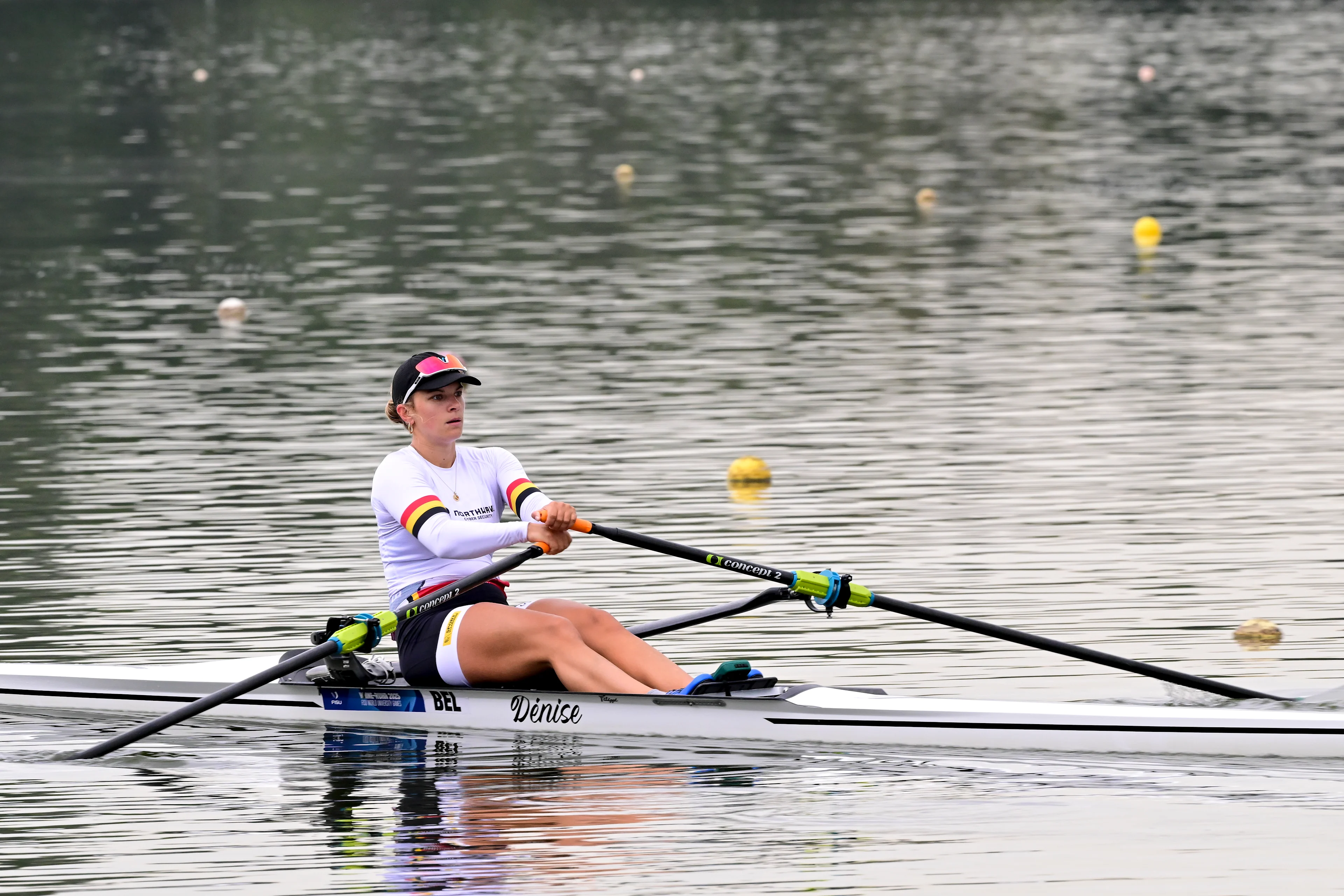 Belgian athlete Mazarine Guilbert pictured during a training session ahead of a press conference organized by the 'Vlaamse Roeiliga' Flemish rowing federation, Tuesday 09 September 2025 in Willebroek, to present the athletes and new coaching staff that will take part to the World Championships in Shanghai (September 21-28). BELGA PHOTO DIRK WAEM