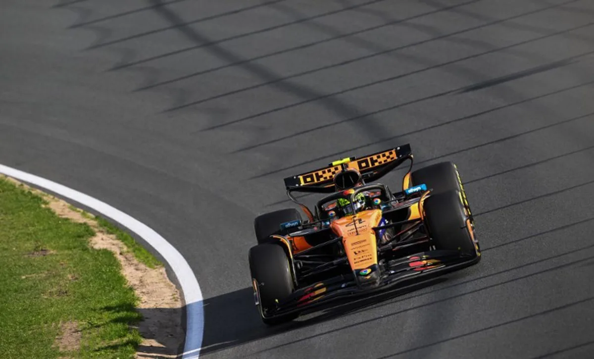 McLaren's British driver Lando Norris drives during the second practice session ahead of the Formula One Dutch Grand Prix at The Circuit Zandvoort, western Netherlands, on August 29, 2025. NICOLAS TUCAT / AFP