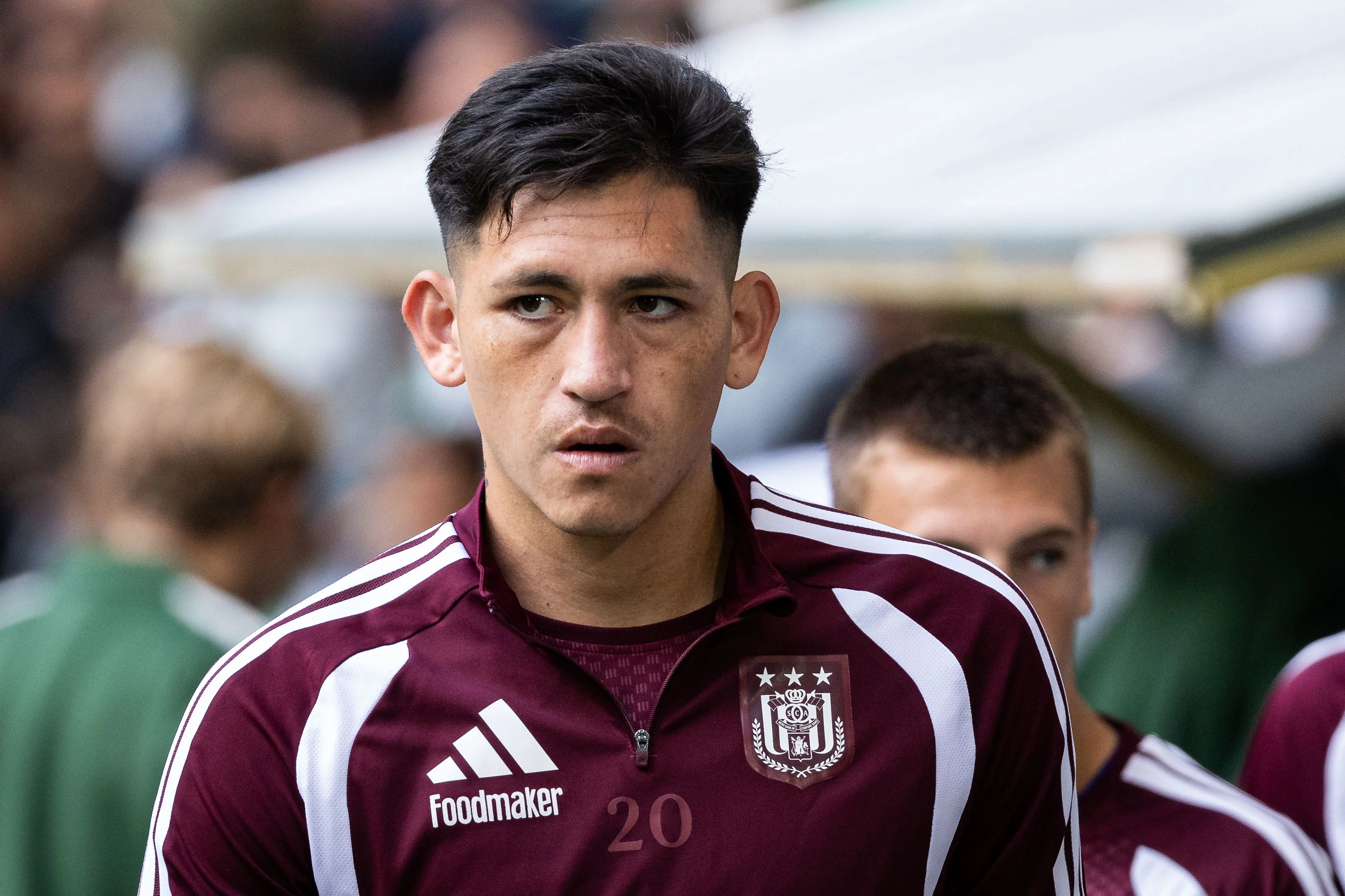 260723 Luis Vazquez of Anderlecht ahead of the UEFA Europa League second qualifying round football match between Hammarby and Anderlecht on July 23, 2026 in Stockholm.  Photo: Michael Campanella / BILDBYRÅN / COP 313 / KJ0354 fotboll football soccer fotball uefa europa league europa league kval qualifying round qualification hammarby anderlecht bbeng grappa33 BELGIUM ONLY