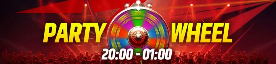 🎉 Chaque samedi soir, placez-vous sous les projecteurs de la Party Wheel et gagnez gros !