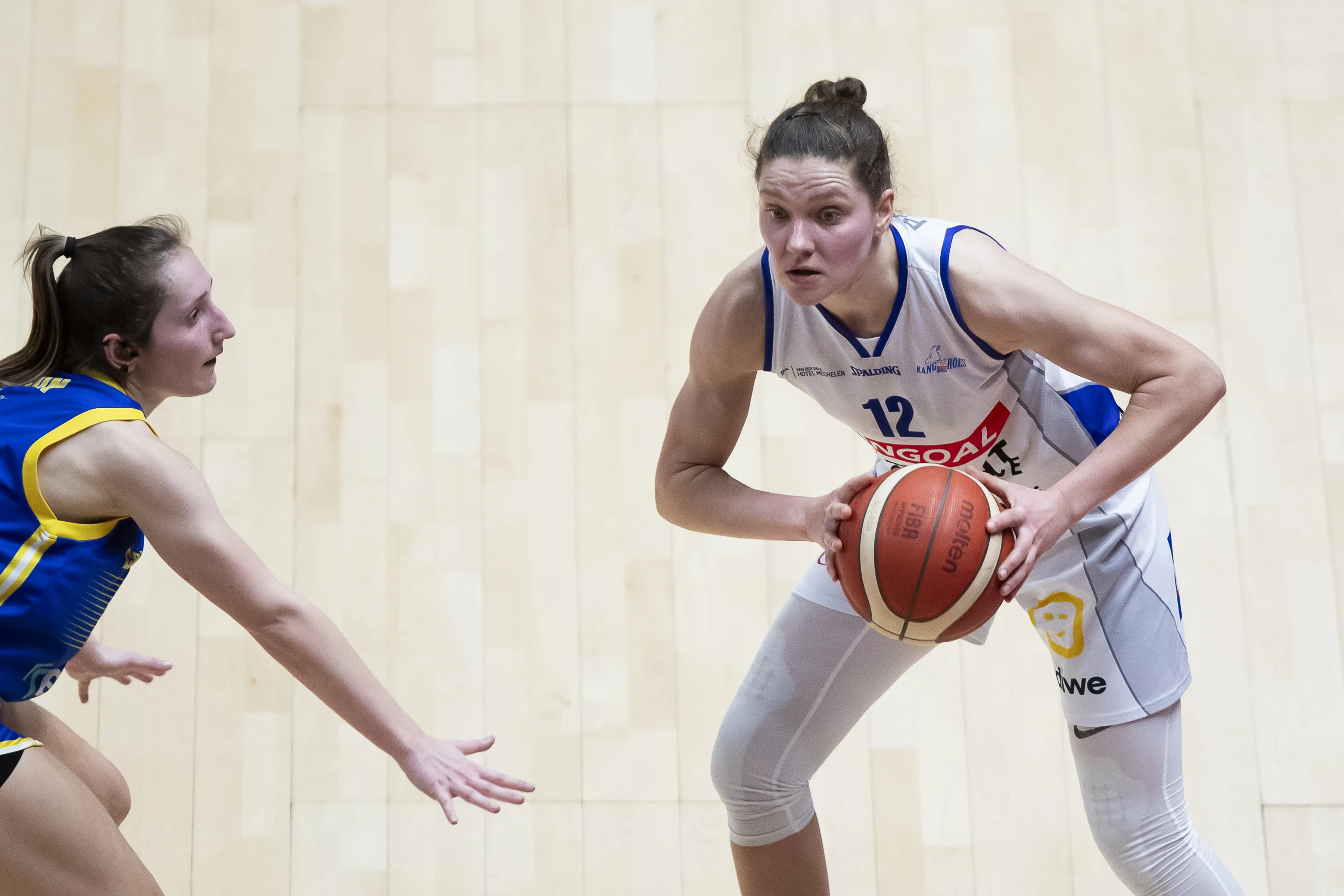 Mechelen's Heleen Nauwelaers pictured in action during a basketball match between Kangoeroes Mechelen and Castors Braine, Saturday 09 March 2024 in Brussels, the final of the women's Belgian Basketball Cup. BELGA PHOTO KRISTOF VAN ACCOM