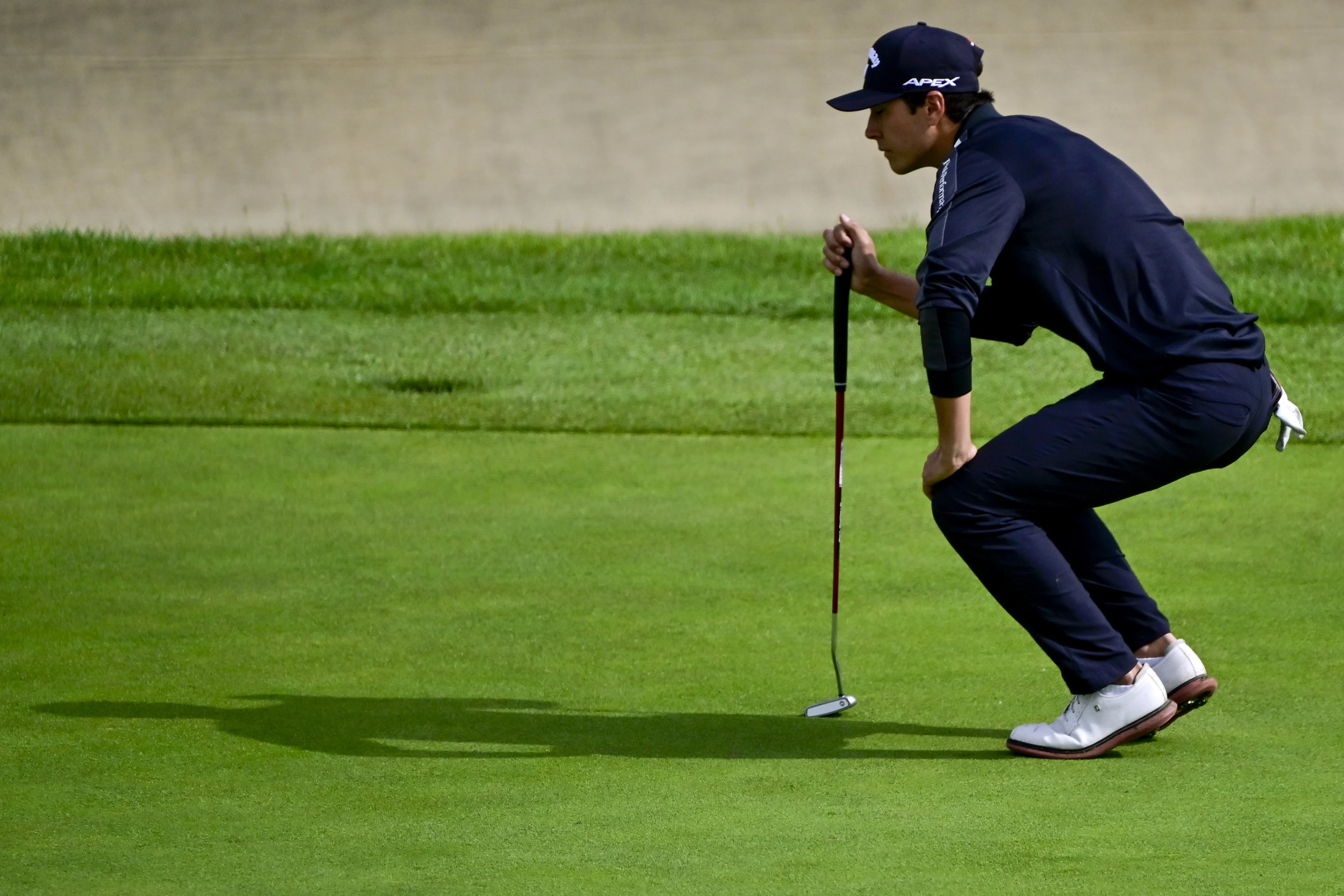 Belgian Matthis Besard pictured during the first round (1/4) at the 2024 Soudal Open DP World Tour golf tournament, in Schilde, Thursday 23 May 2024. The 2024 Soudal Open takes place from 23 to 26 May at the Rinkven Golf Club in Schilde. BELGA PHOTO DIRK WAEM