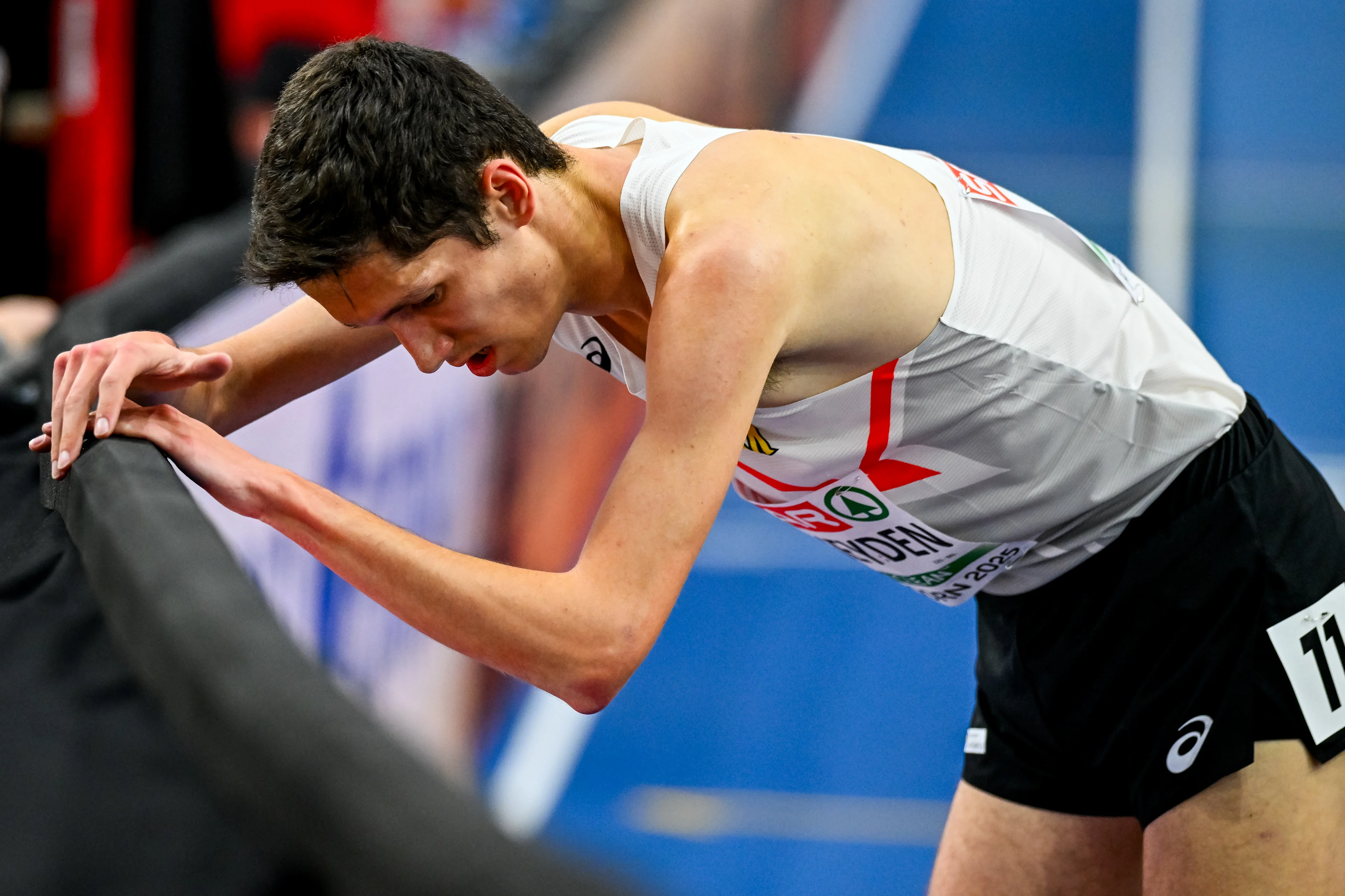 Belgian Ruben Verheyden the men's 3000m, at the European Athletics Indoor Championships, in Apeldoorn, The Netherlands, Saturday 08 March 2025. The championships take place from 6 to 9 March. BELGA PHOTO ERIC LALMAND