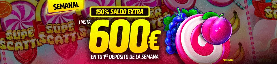 Consigue un extra de saldo con tu primer depósito cada semana.