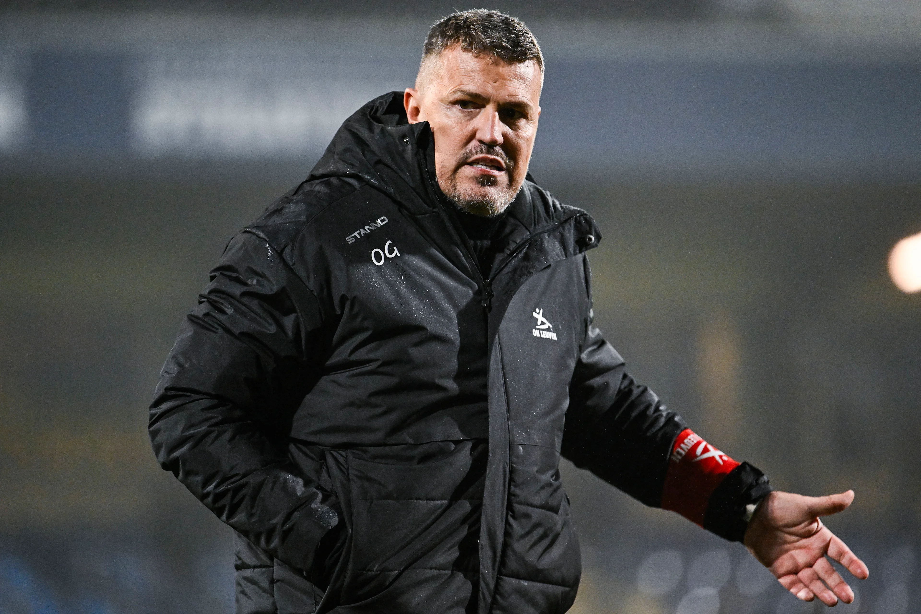 OHL's head coach Oscar Garcia pictured after a soccer match between FCV Dender EH and Oud-Heverlee Leuven, Saturday 09 November 2024 in Denderleeuw, on day 14 of the 2024-2025 season of the 'Jupiler Pro League' first division of the Belgian championship. BELGA PHOTO TOM GOYVAERTS