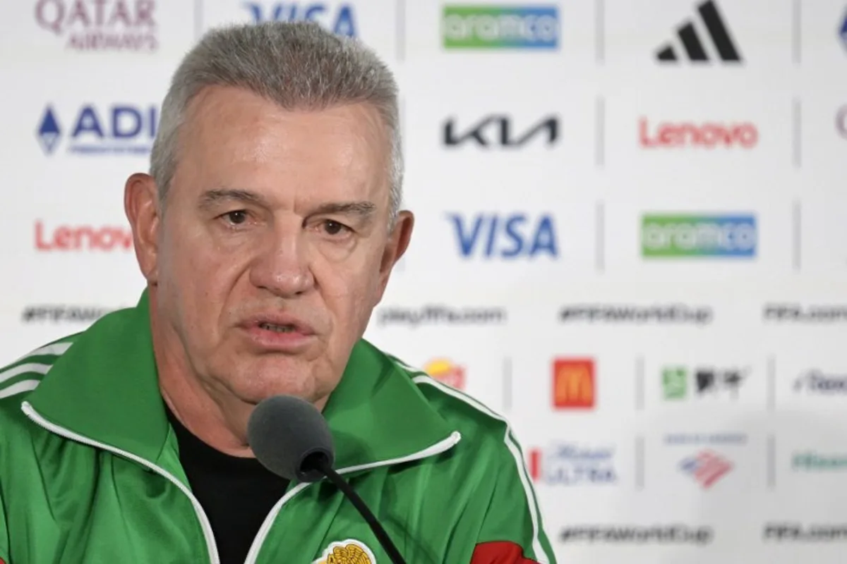 Mexico's head coach Javier Aguirre gives a press conference at the Mexico City Stadium in Mexico City on June 10, 2026, on the eve of the 2026 World Cup football match between Mexico and South Africa.  Alfredo ESTRELLA / AFP