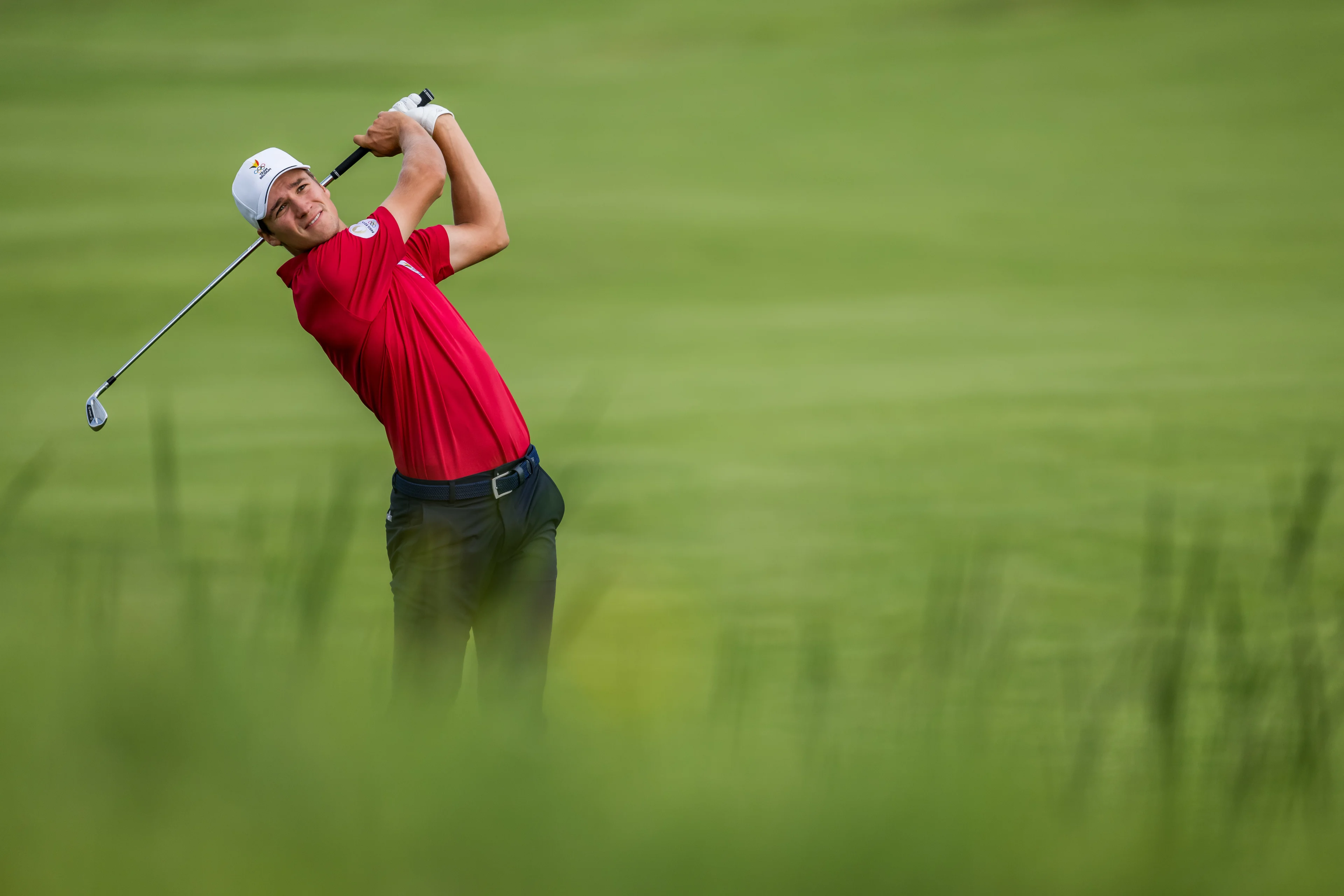 240804 Adrien Dumont de Chassart of Belgium during the final round of the men's individual stroke play golf during day 9 of the Paris 2024 Olympic Games on August 4, 2024 in Paris.  Photo: Petter Arvidson / BILDBYRÅN / kod PA / PA0861 golf olympic games olympics os ol olympiska spel olympiske leker paris 2024 paris-os paris-ol bbeng sweden sverige grappa33 BELGIUM ONLY