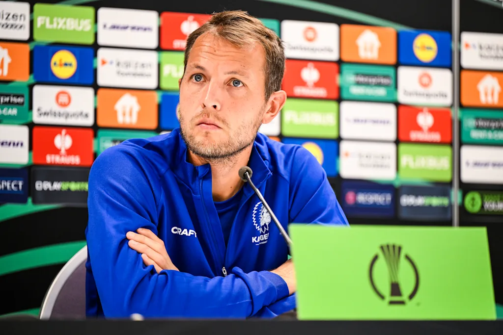 Gent's goalkeeper Davy Roef pictured during a press conference of Belgian soccer team KAA Gent, Wednesday 14 October 2026 in Gent. The team is preparing for the opening match of the UEFA Conference League league phase against Danish Aarhus GF tomorrow. BELGA PHOTO TOM GOYVAERT