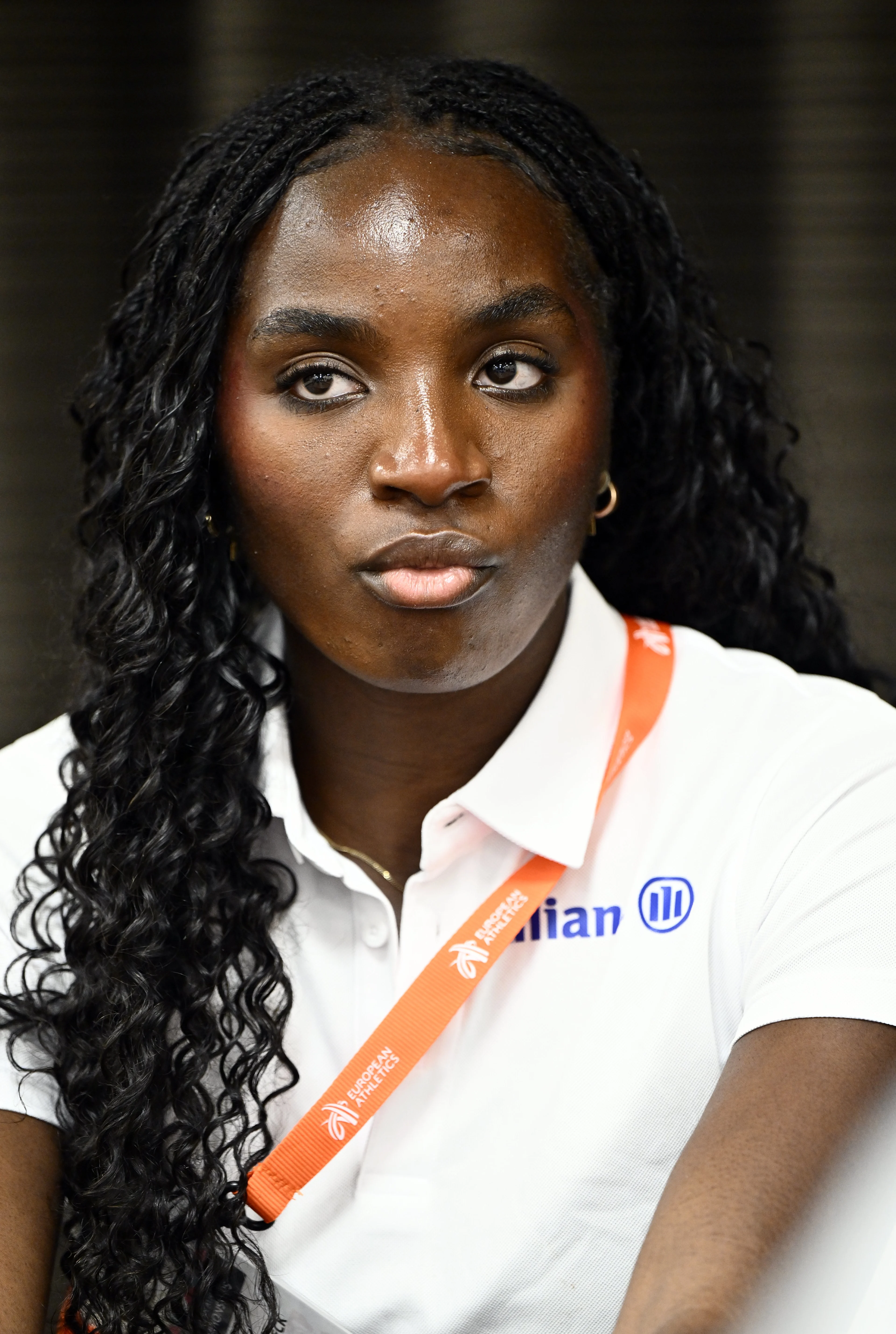 Belgian Yanla Ndjip-Nyemeck pictured during a press conference before the European Athletics Championships (August 10¿18), in Birmingham, United Kingdom, on Saturday 8 August 2026. BELGA PHOTO ERIC LALMAND