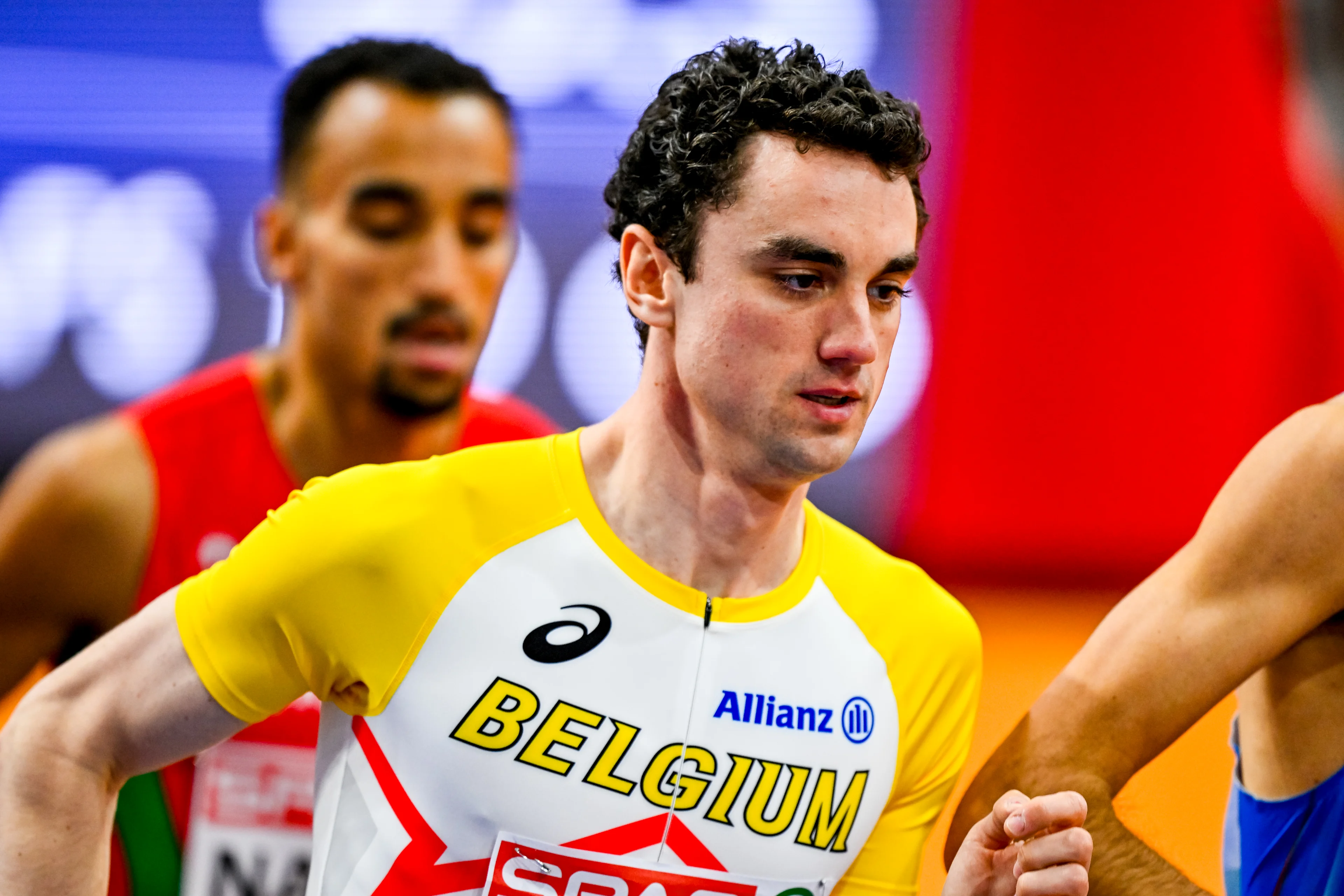 Belgian Jochem Vermeulen pictured in action during the 1500m race, at the European Athletics Indoor Championships, in Apeldoorn, The Netherlands, Thursday 06 March 2025. The championships take place from 6 to 9 March. BELGA PHOTO ERIC LALMAND