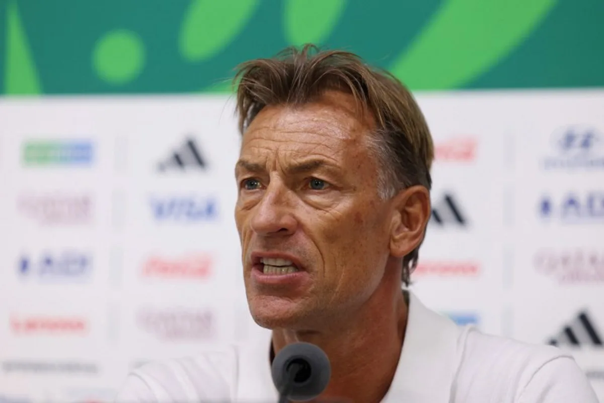 Tunisia's French head coach Herve Renard gives an MD-1 press conference at the Monterrey Stadium in Guadalupe, Mexico on June 19, 2026, on the eve of the 2026 World Cup Group F football match between Tunisia and Japan. Julio Cesar AGUILAR / AFP