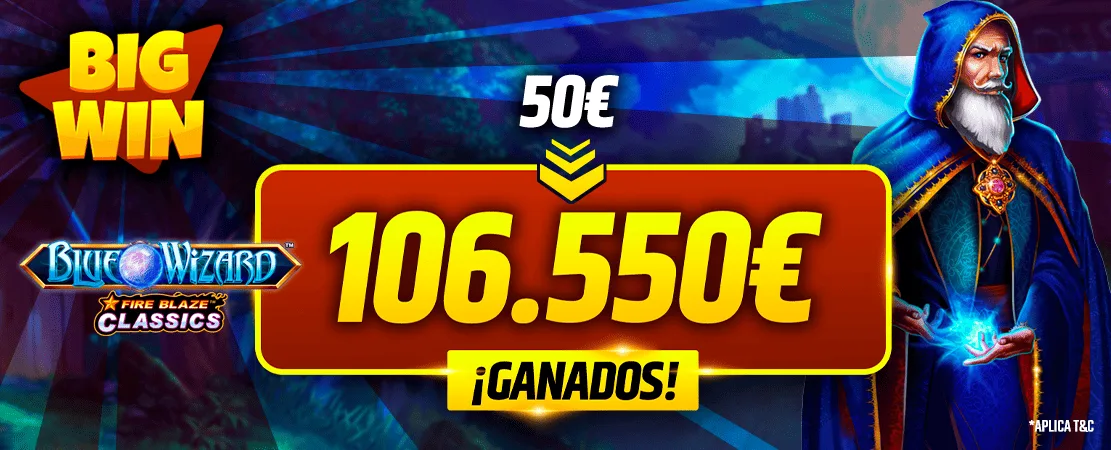 De 50 € a 106.550 €: ¡Blue Wizard Classic se desata!