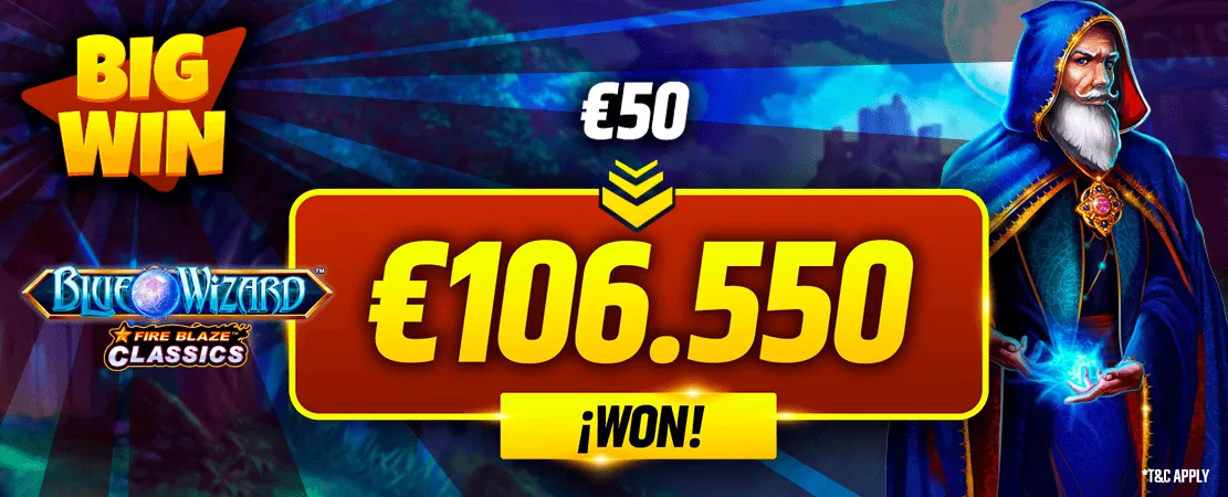From €50 to €106,550: Blue Wizard Classic goes wild!