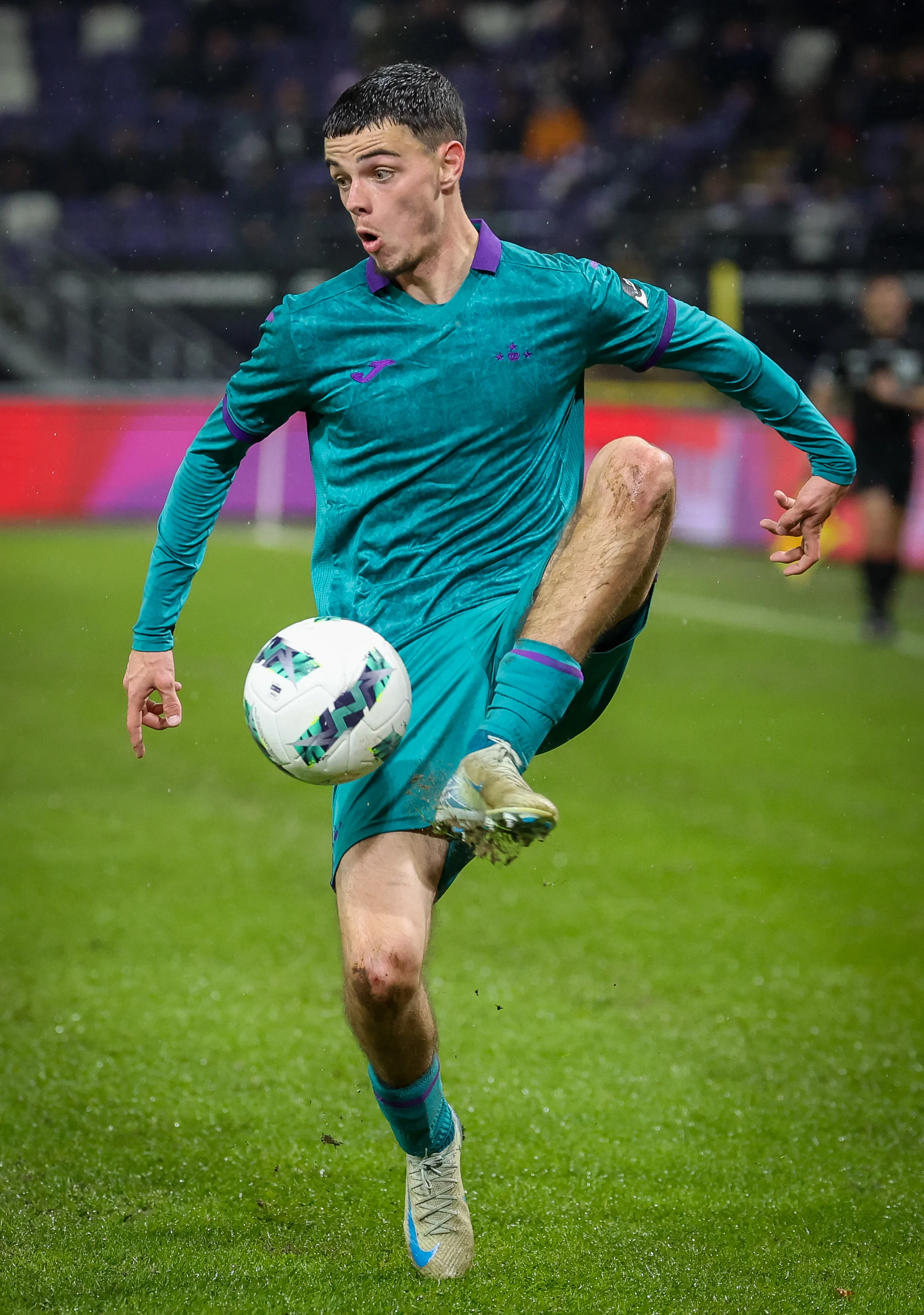 Anderlecht's Tristan Degreef pictured in action during a soccer game between RSC Anderlecht and KVC Westerlo, Thursday 05 December 2024 in Brussels, in the 1/8 finals of the 'Croky Cup' Belgian soccer cup. BELGA PHOTO VIRGINIE LEFOUR