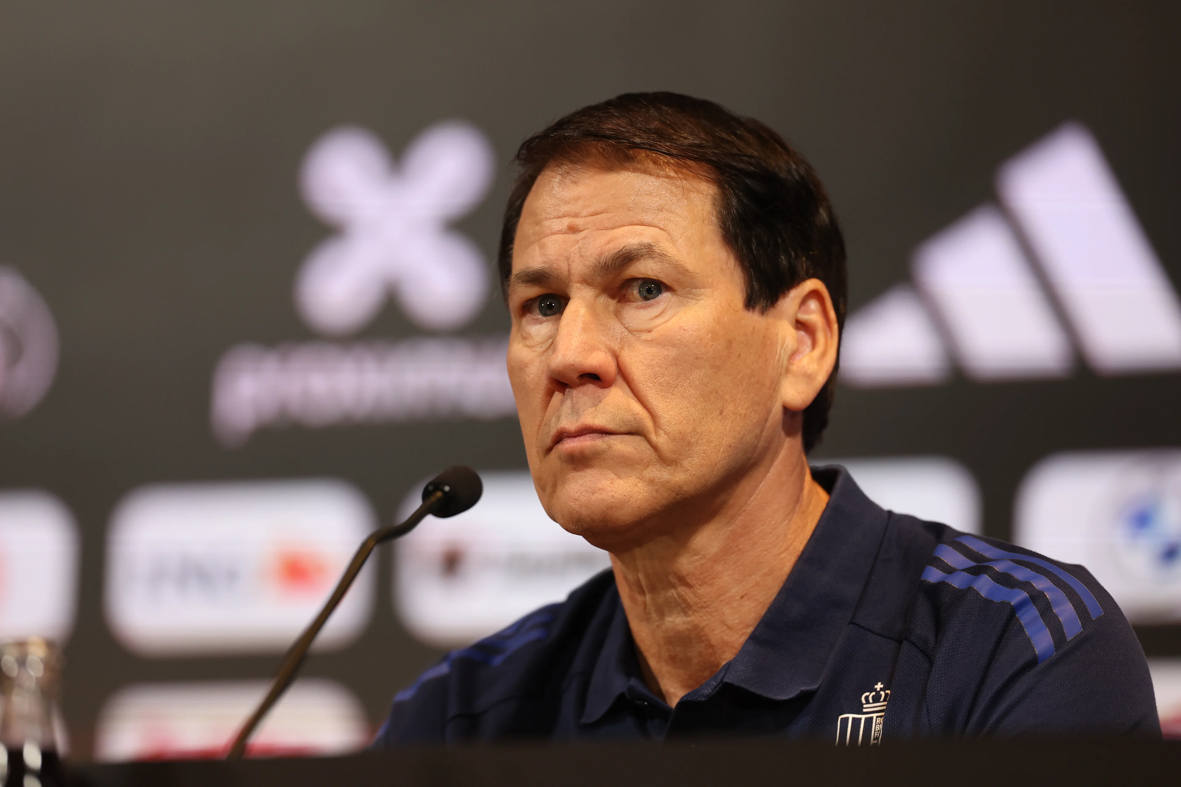 Belgium's head coach Rudi Garcia pictured during a press conference to announce the selection of the Red Devils, the Belgian national soccer team, at the Proximus Basecamp in Tubize, Friday 07 November 2025. The team is preparing for the matches against Kazachtstan (15/11) and Liechtenstein (18/11). BELGA PHOTO VIRGINIE LEFOUR