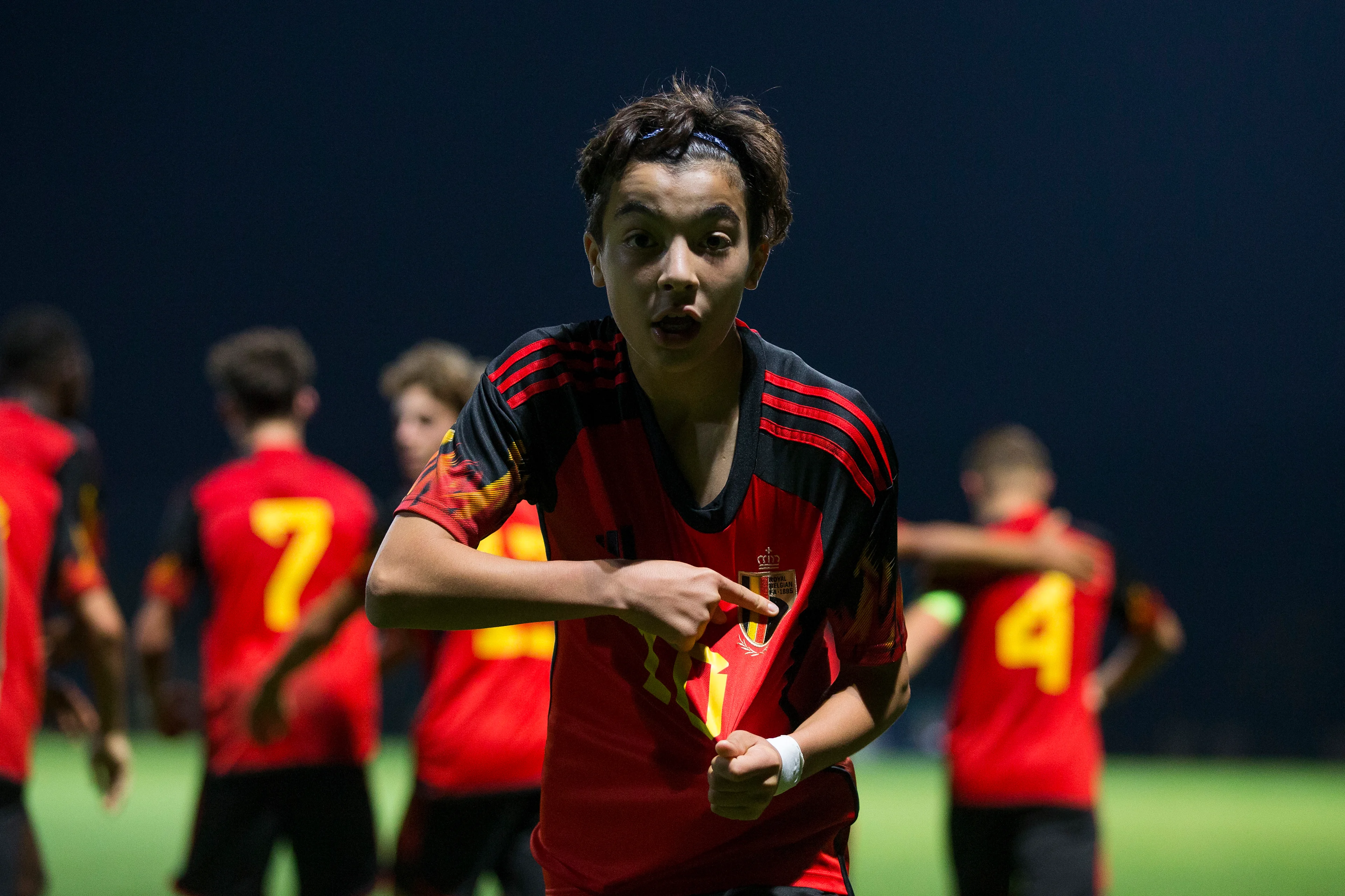 Belgium's Rayane Bounida   a soccer game between Romania U17 and Belgium U17, Saturday 29 October 2022 in Buftea, Romania, match 2/3 in the qualifications for the 2023 European Championships. BELGA PHOTO NIKOLA KRSTIC