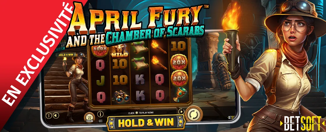 🪲 En exclusivité sur Starcasino ! April Fury And The Chamber Of Scarabs™ de Betsoft !