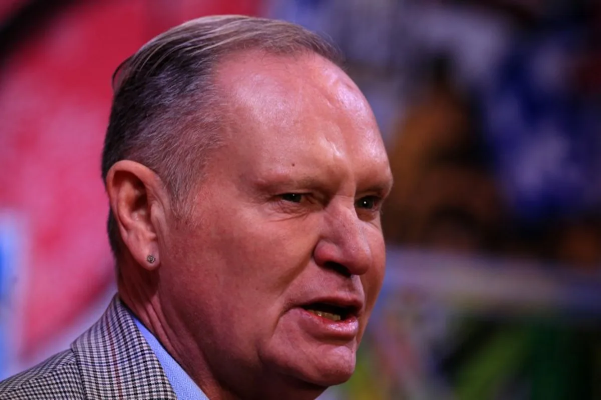 Former Tottenham Hotspur and England footballer Paul Gascoigne poses upon arrival to attend the World Premiere of ROBBO: The Bryan Robson Story, in Manchester, northern England on November 25, 2021. Lindsey Parnaby / AFP