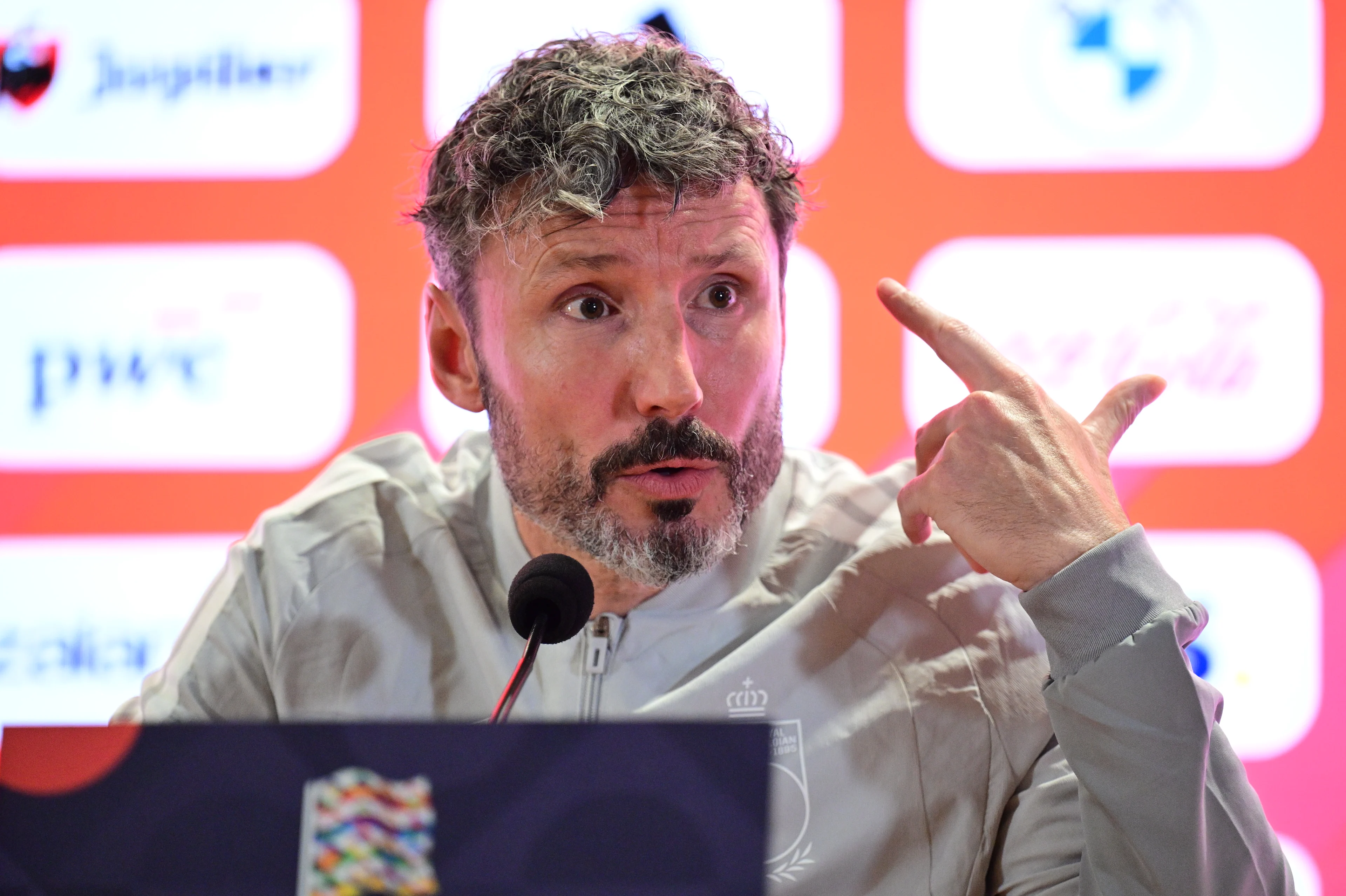 Belgium's head coach Mark van Bommel pictured during a press conference of the Red Devils, the Belgian national soccer team, in Rome, Italy on Thursday 24 September 2026. The team is preparing for the opening game of the UEFA Nations League against Italy on Friday. BELGA PHOTO DIRK WAEM