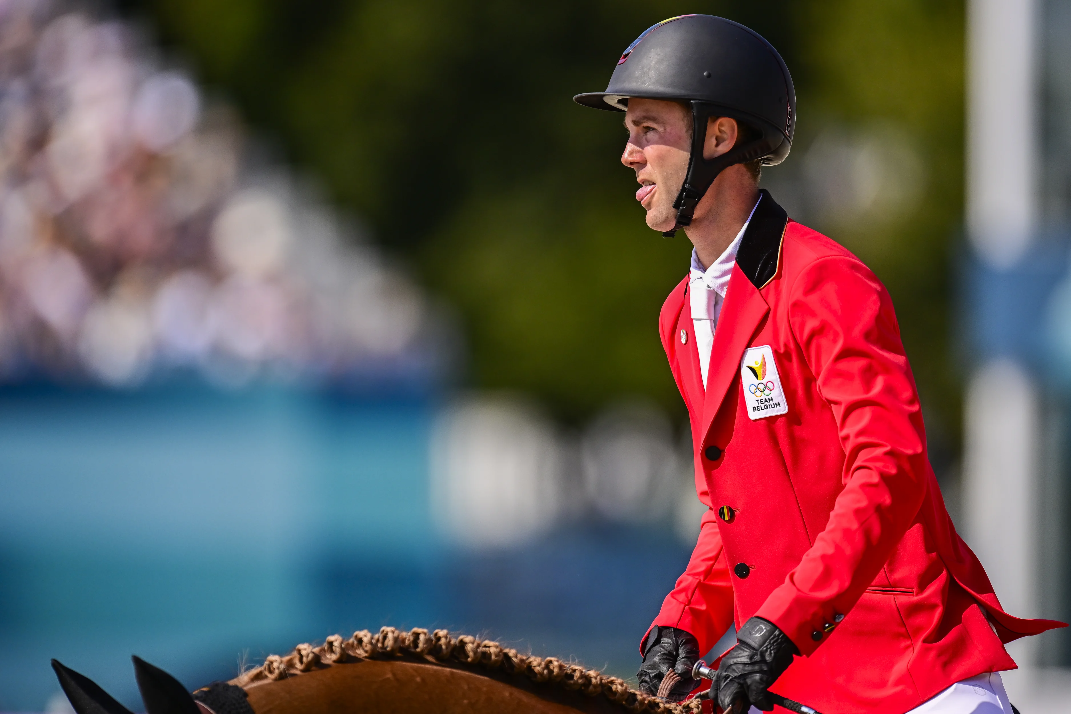 Belgian rider Gilles Thomas and his horse Ermitrage Kalone pictured in action during the Equestrian Mixed Individual Jumping final at the Paris 2024 Olympic Games, on Tuesday 06 August 2024 in Paris, France. The Games of the XXXIII Olympiad are taking place in Paris from 26 July to 11 August. The Belgian delegation counts 165 athletes competing in 21 sports. BELGA PHOTO DIRK WAEM